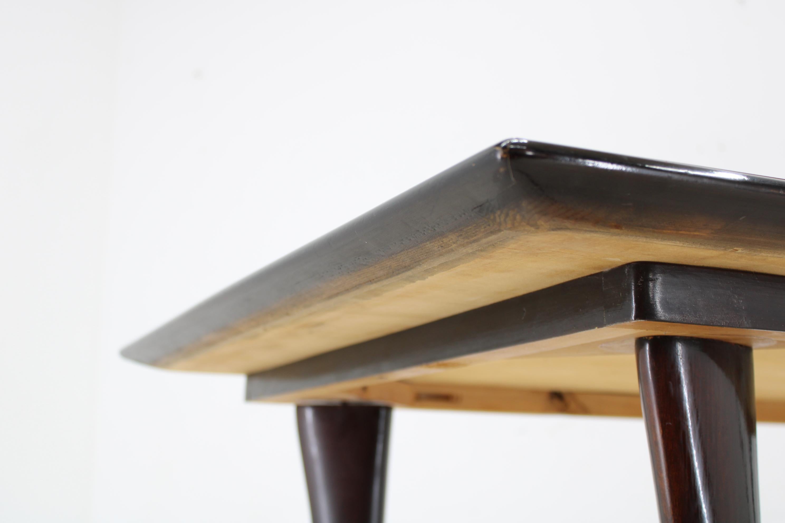 1950s Italian Dining Table in Ico Parisi Style with Glass Top For Sale 2
