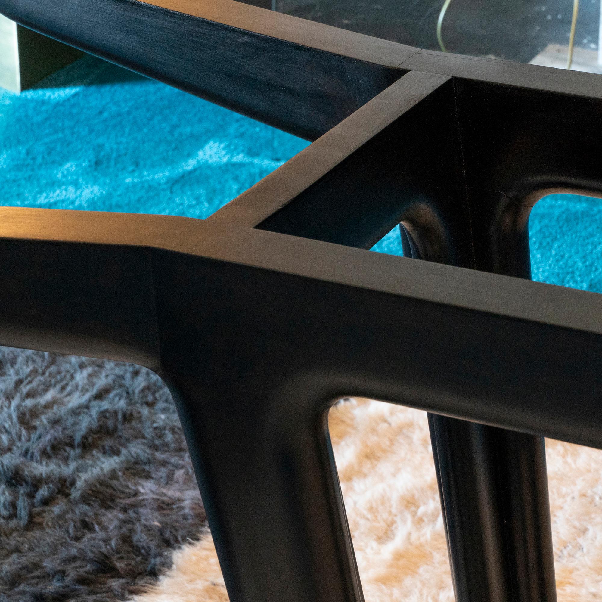 1950s Italian Ebonized Cherry Wood Dining Table in the Style of Carlo Mollino 4