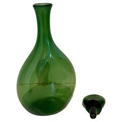 1950's Italian Empoli Glass Decanter Mid Century Modern