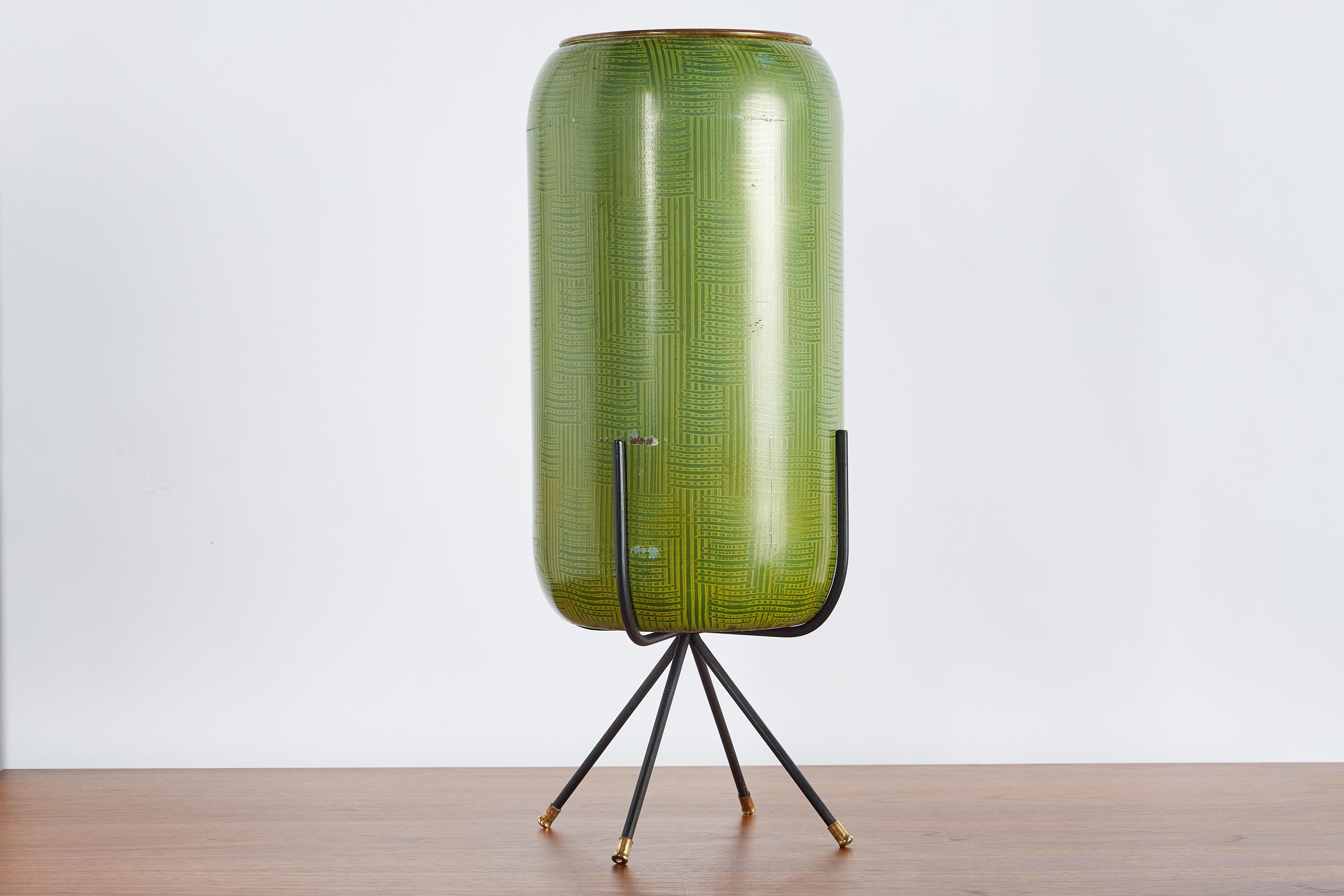 1950's Italian Enameled Umbrella stand In Good Condition For Sale In Beverly Hills, CA