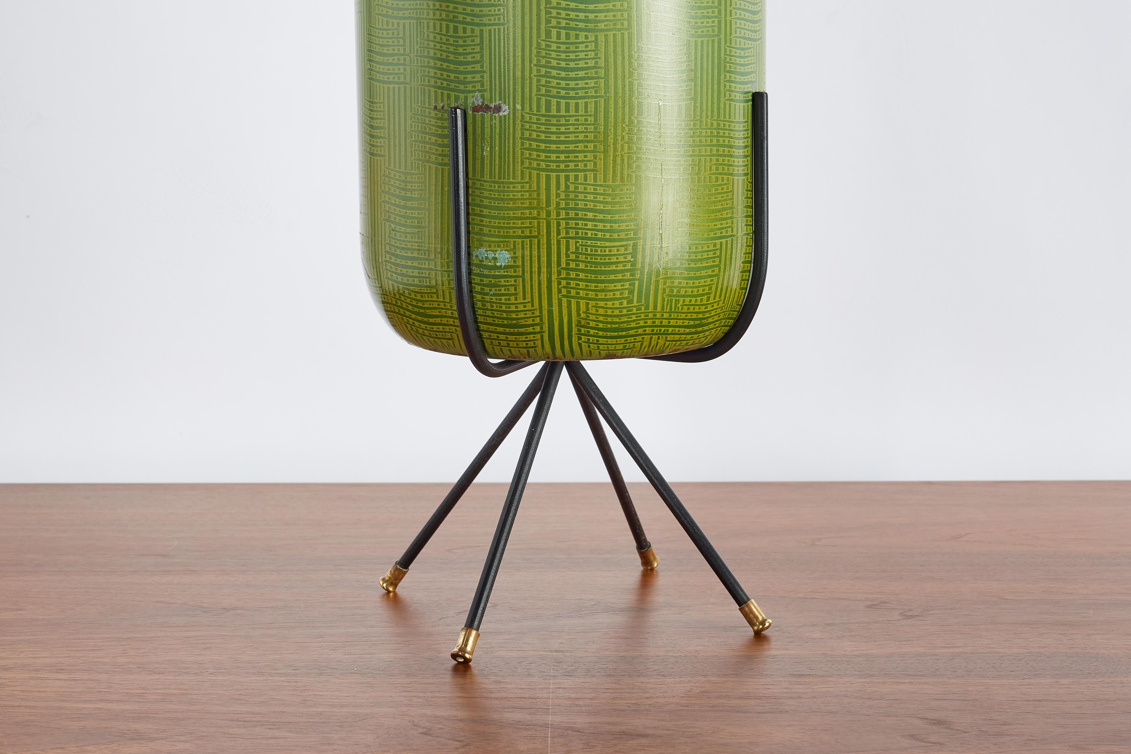 Metal 1950's Italian Enameled Umbrella stand For Sale