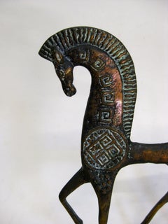 1950's Italian Etruscan Horse Patinated Bronze Sculpture Francesco Simoncini