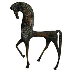 1950's Italian Etruscan Horse Patinated Bronze Sculpture Francesco Simoncini