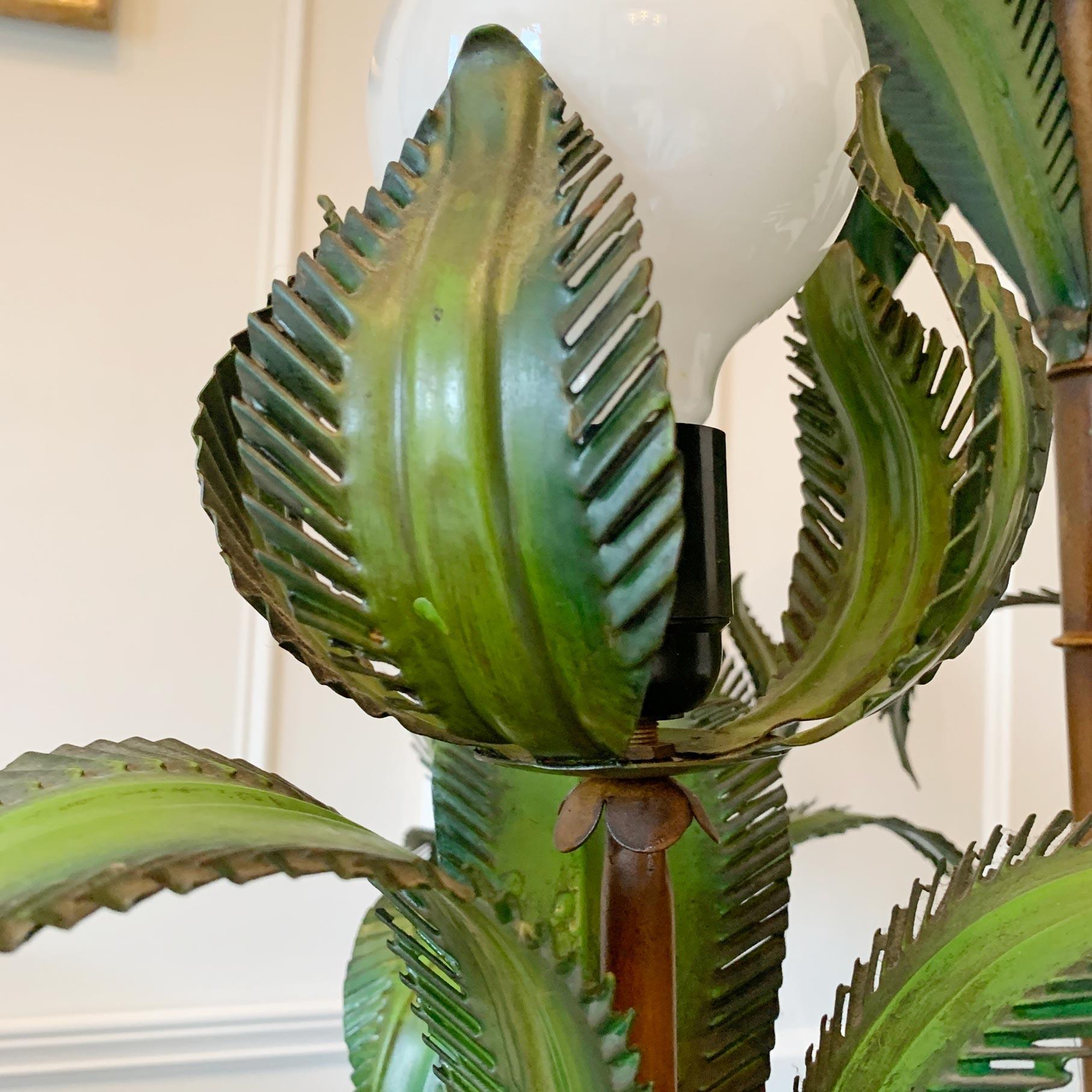 1950's Italian, Faux Bamboo Palm Tree Floor Lamp 3