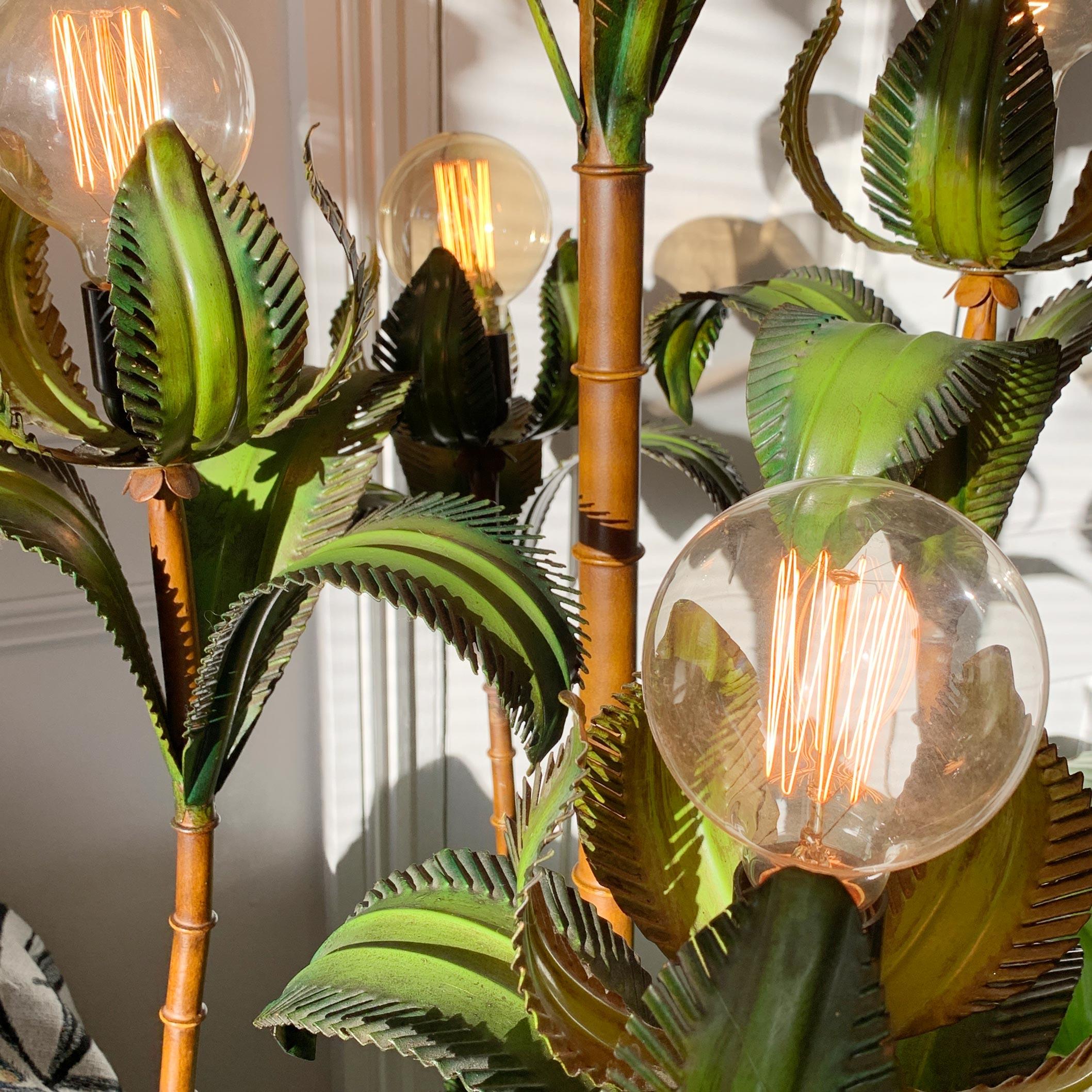 1950's Italian, Faux Bamboo Palm Tree Floor Lamp 5