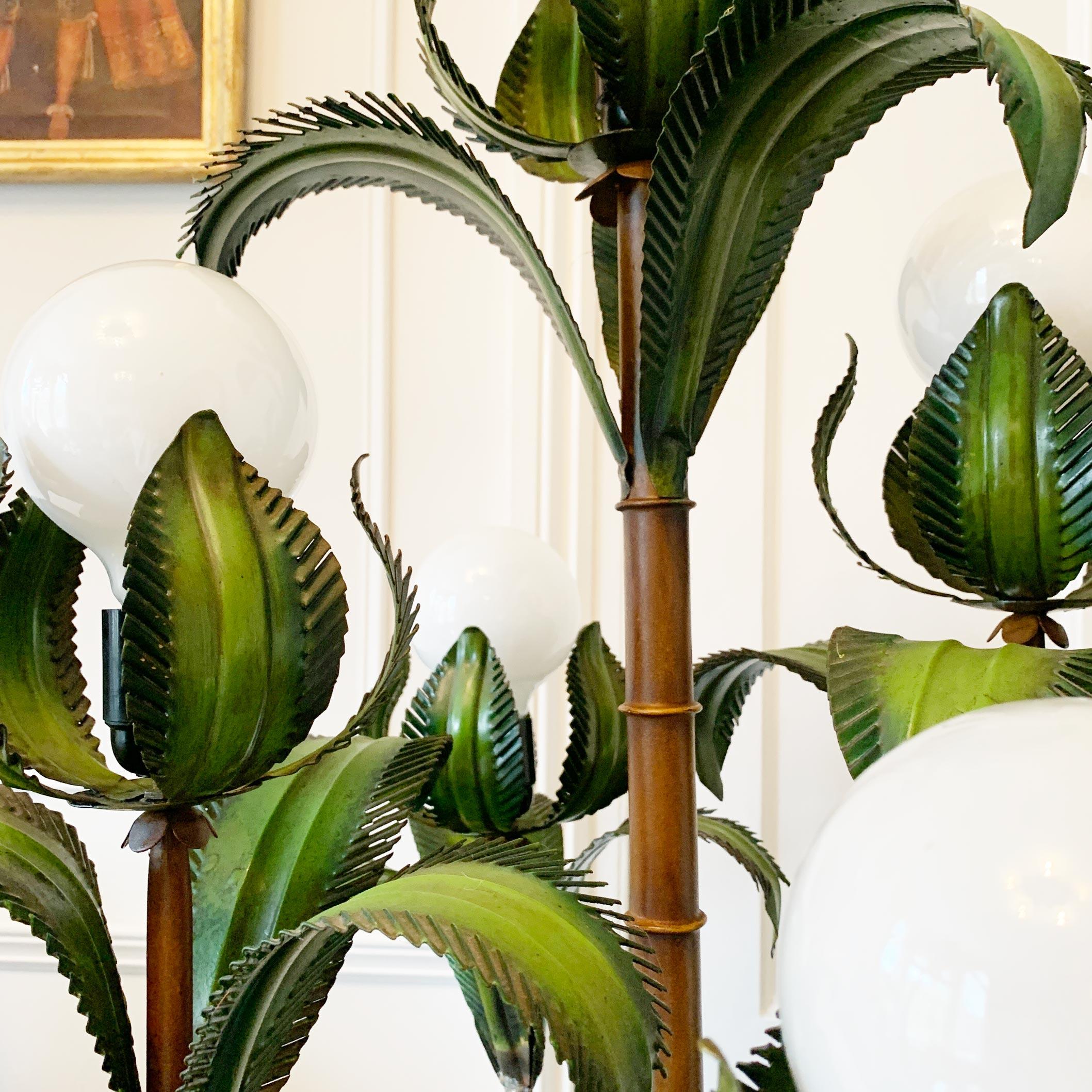 1950's Italian, Faux Bamboo Palm Tree Floor Lamp 7