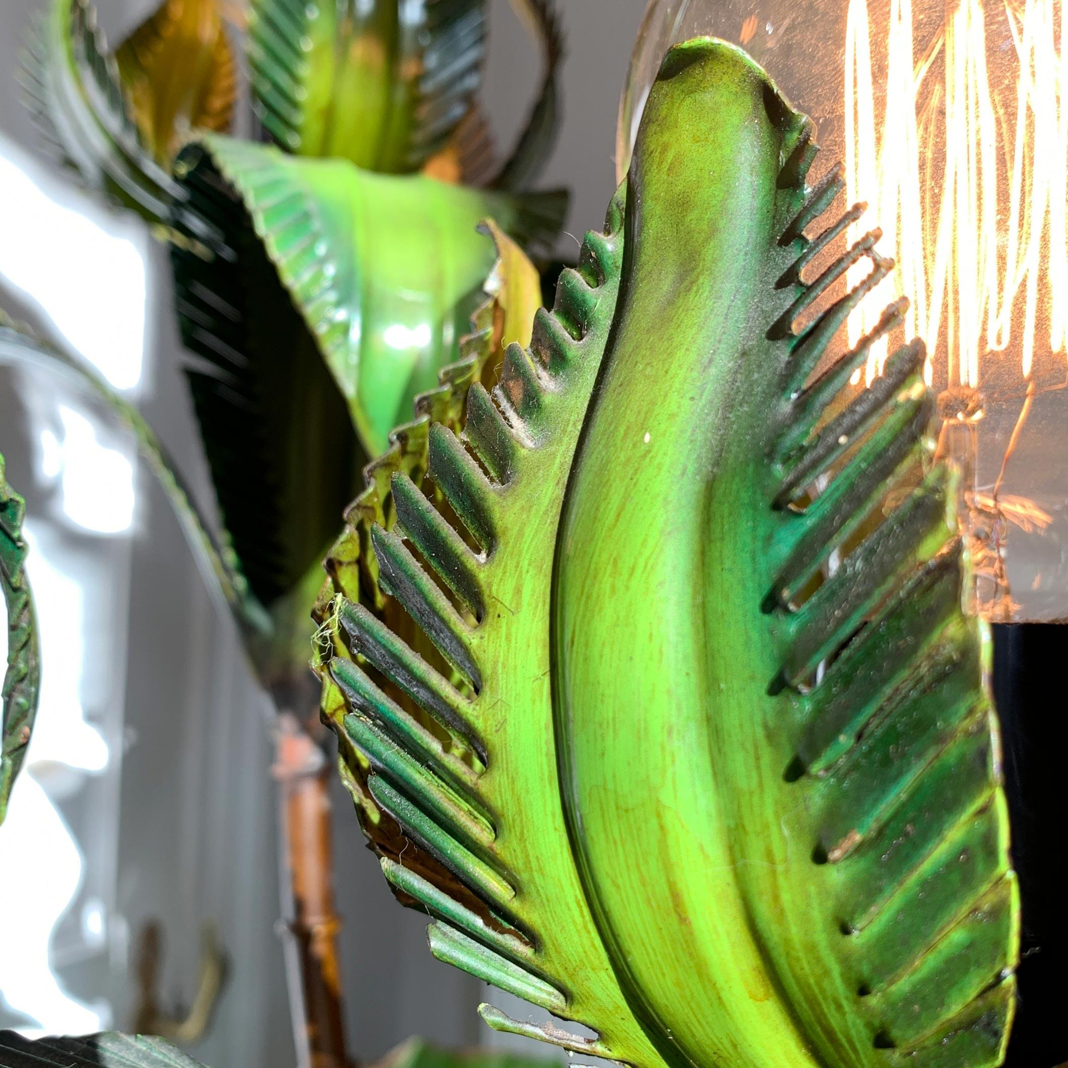 20th Century 1950's Italian, Faux Bamboo Palm Tree Floor Lamp