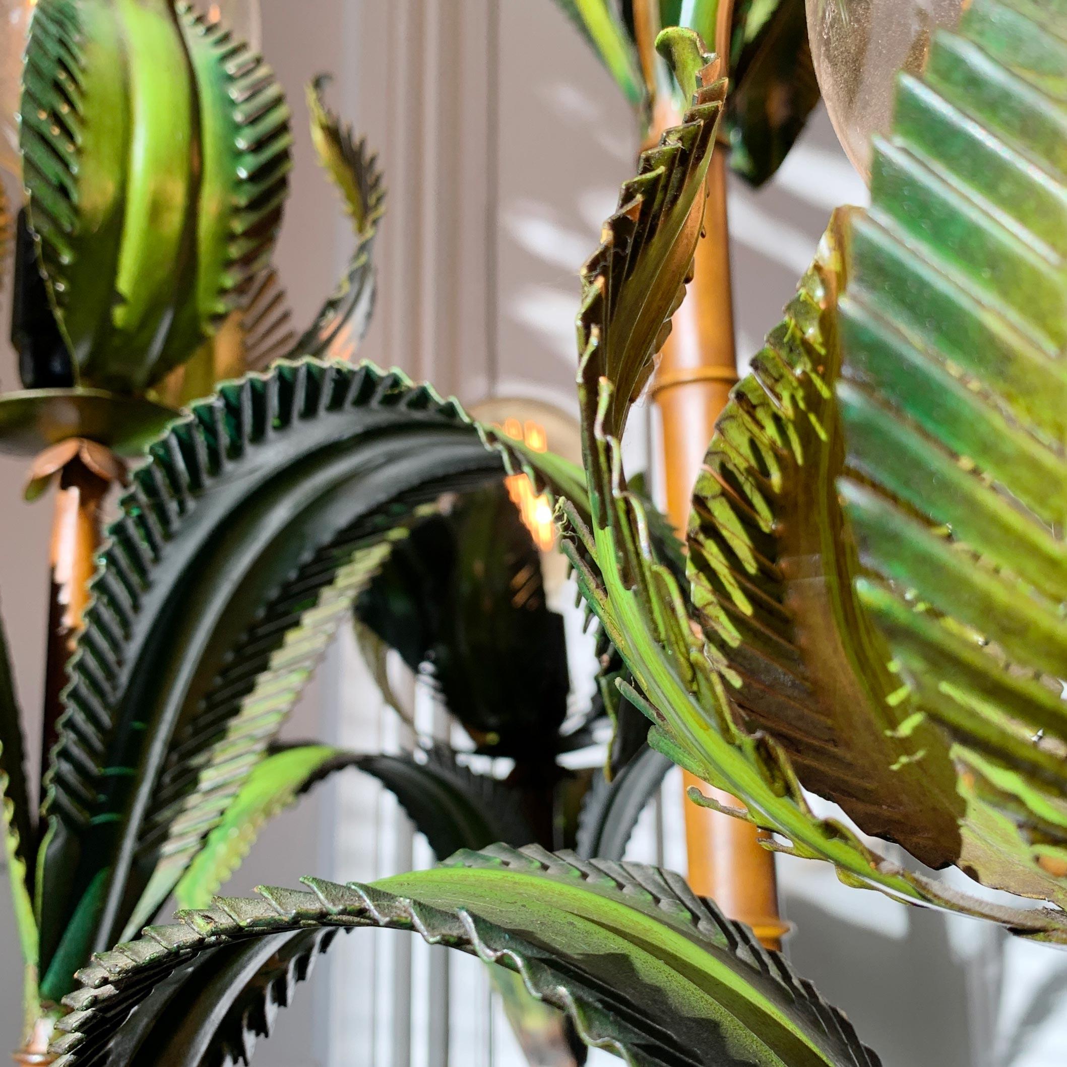 1950's Italian, Faux Bamboo Palm Tree Floor Lamp 1