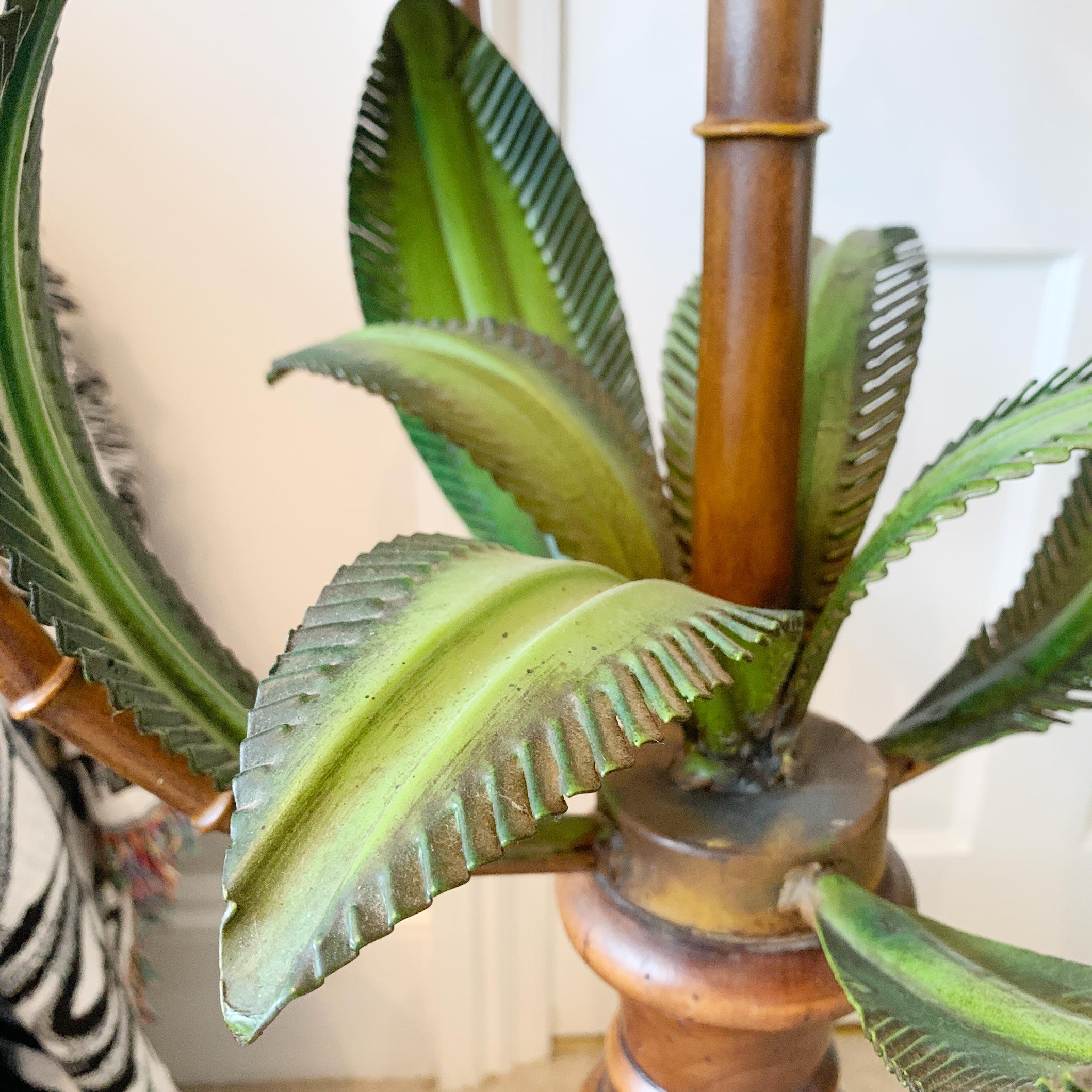 1950's Italian, Faux Bamboo Palm Tree Floor Lamp 2