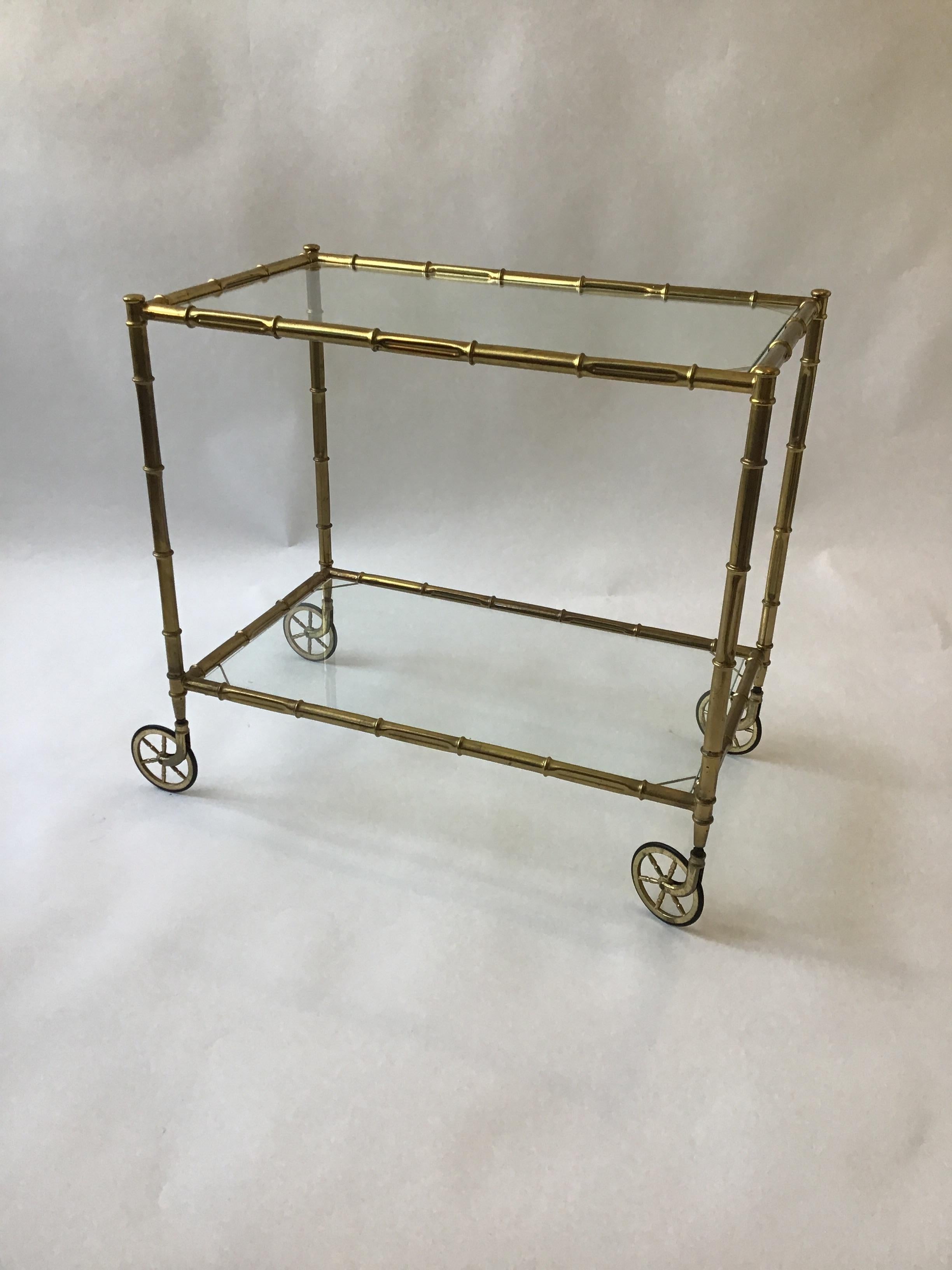 1950s Italian faux bamboo serving cart.