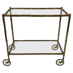 1950s Italian Faux Bamboo Serving Cart 1950s Italian Faux Bamboo Serving Cart