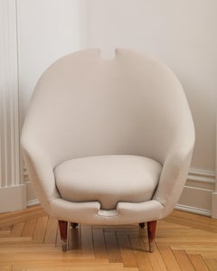 Gepolsterter, geschwungener Loungesessel von Federico Munari, Italien, 1950er Jahre
