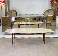 Erno Fabry Fishtail Surfboard Marble & Walnut Cocktail Table