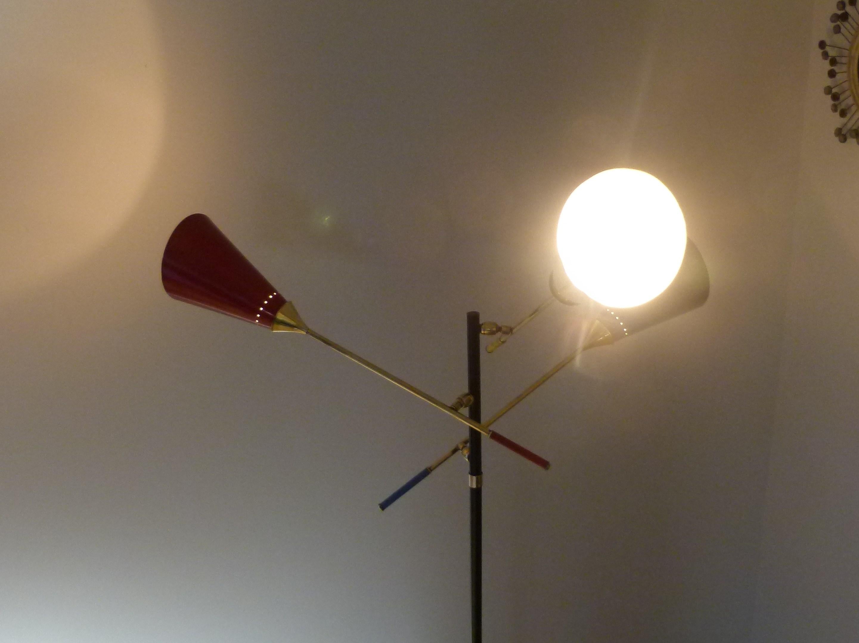 1950s Italian Floor Lamp with Three Lighted Arms by Arredoluce 8
