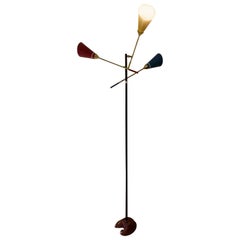 1950s Italian Floor Lamp with Three Lighted Arms by Arredoluce