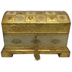 1950s Italian Florentine Box Chest with Crest Motif