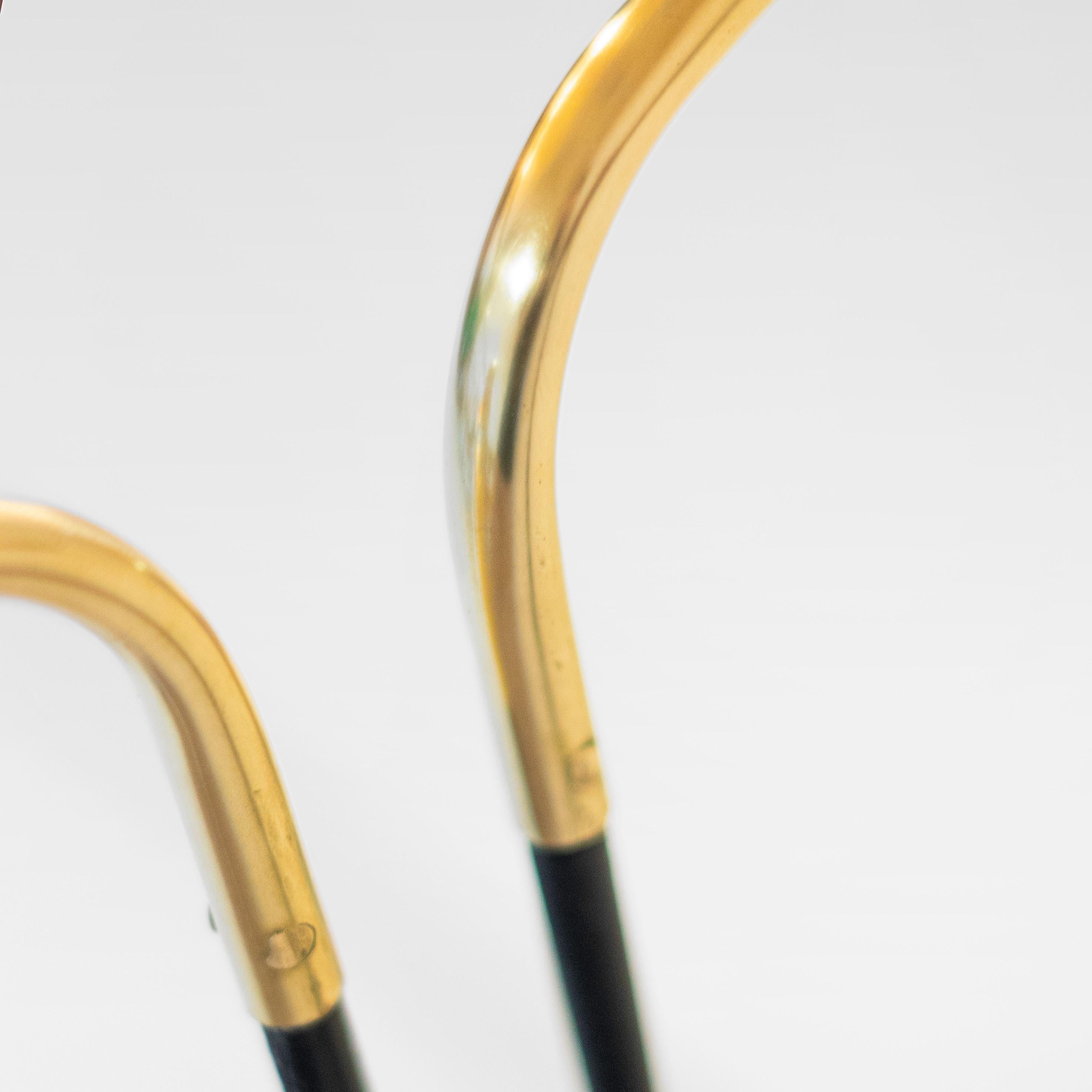 1950s Italian Folding Valet Stand in Beech, Iron and Brass by Fratelli Reguitti For Sale 6