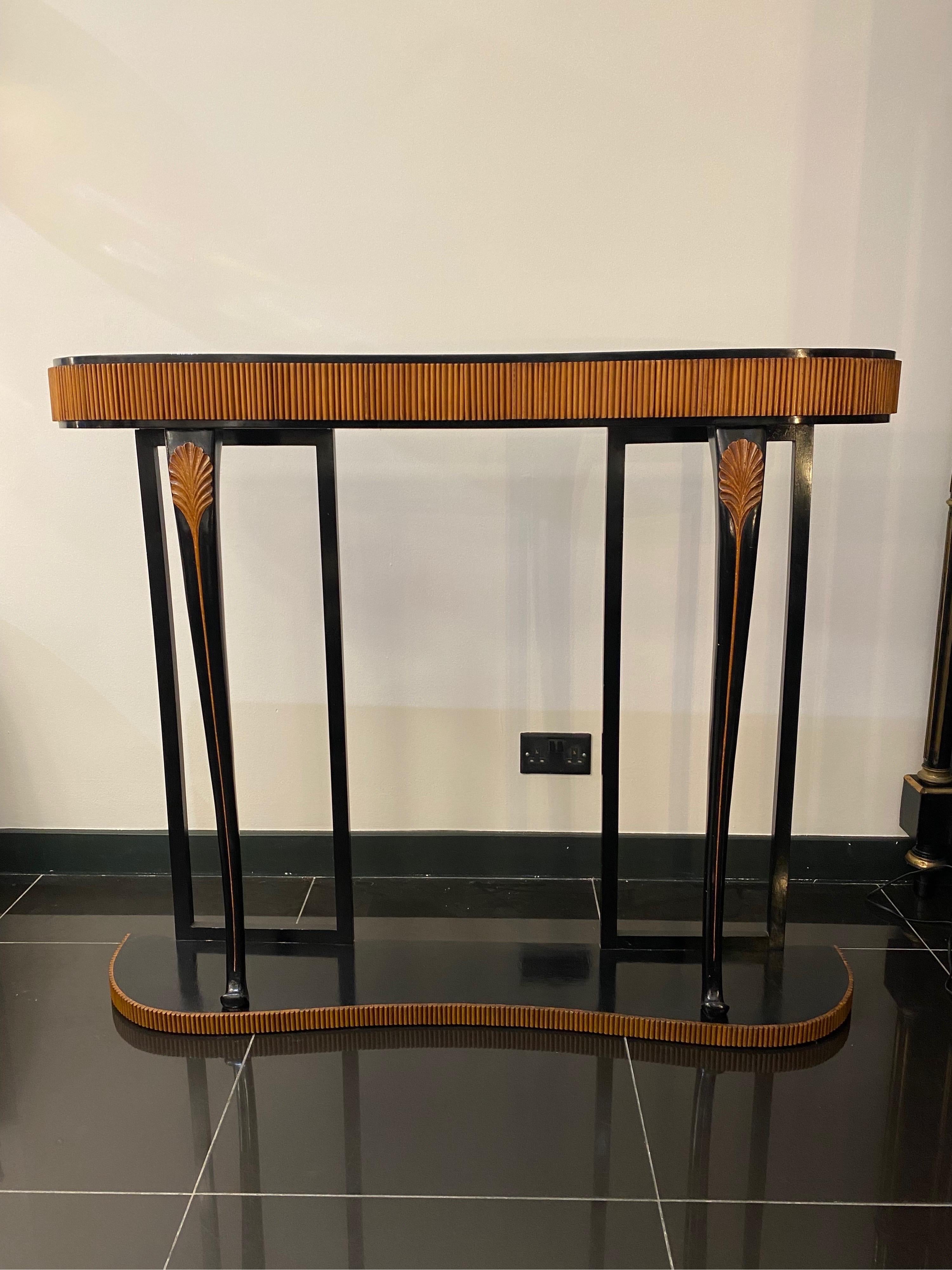 Mid-20th Century 1950s Italian Four Drawers Console Table