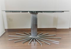 1950s Italian Fume' Glass Top Dining Table in the Manner Gastone Rinaldi