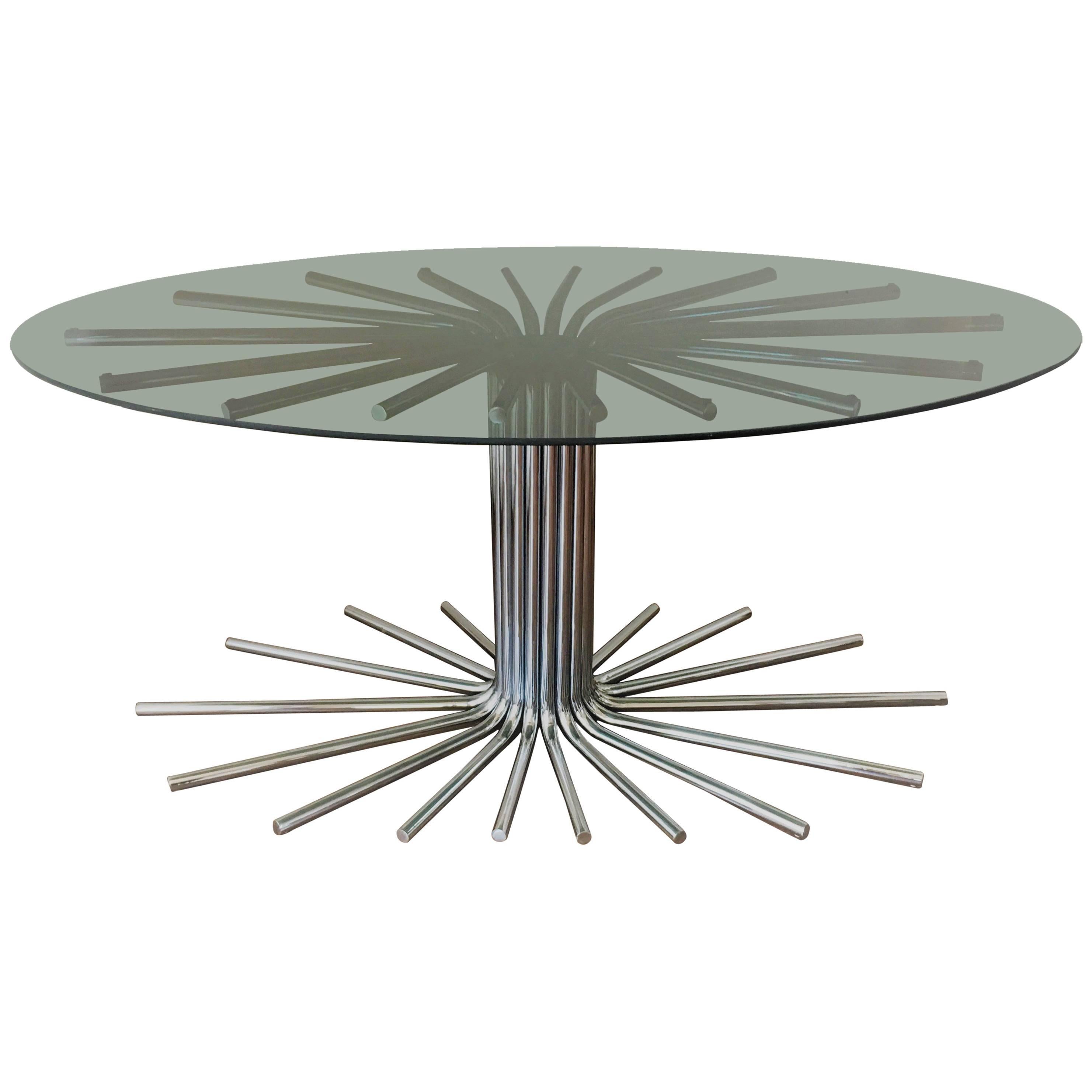 1950s Italian Fume' Glass Top Dining Table in the Manner Gastone Rinaldi