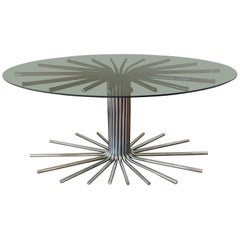 1950s Italian Fume' Glass Top Dining Table in the Manner Gastone Rinaldi