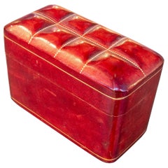 1950s Italian Genuine Leather Playing Card Box, Florence