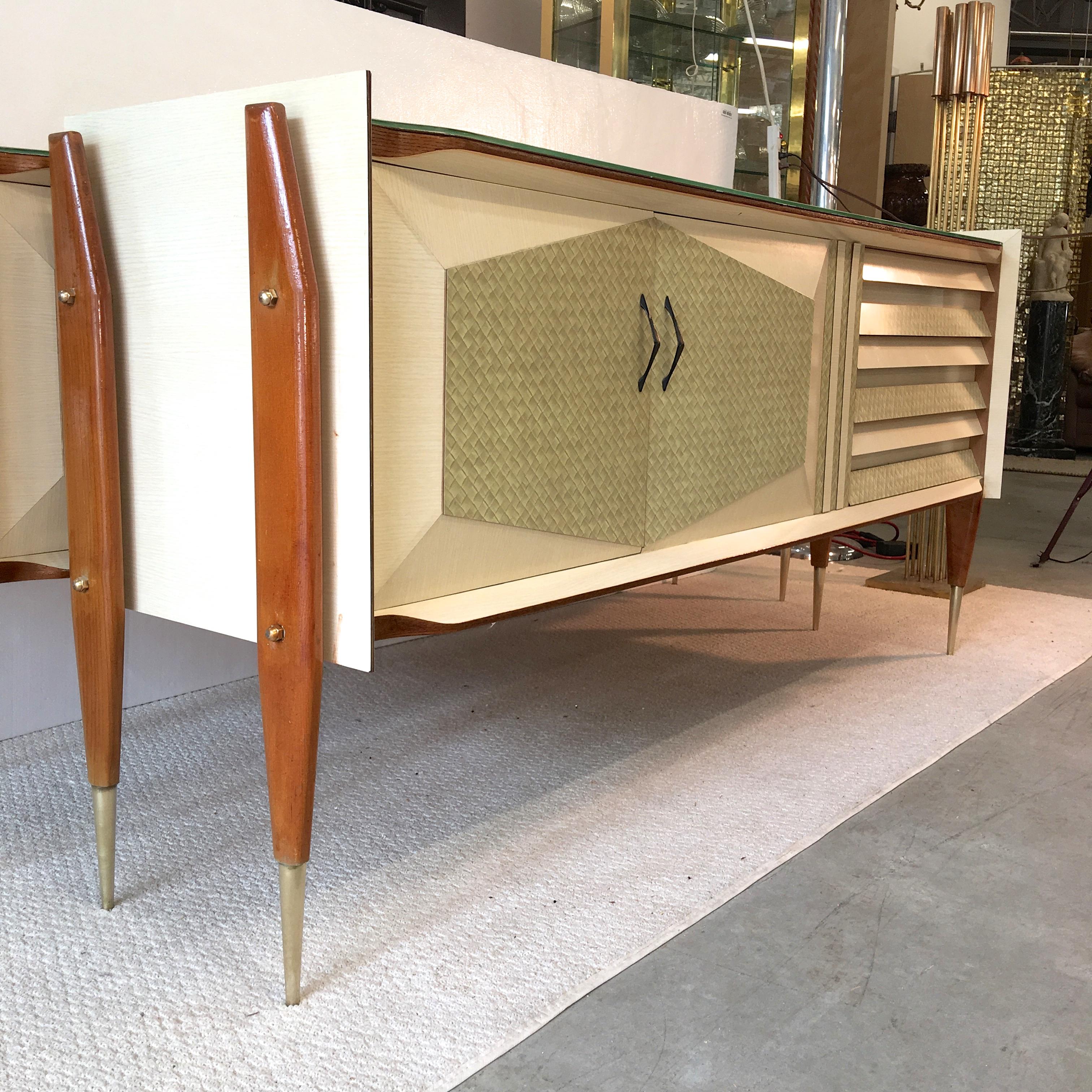 1950s Italian Geometric Buffet In Good Condition For Sale In Hanover, MA