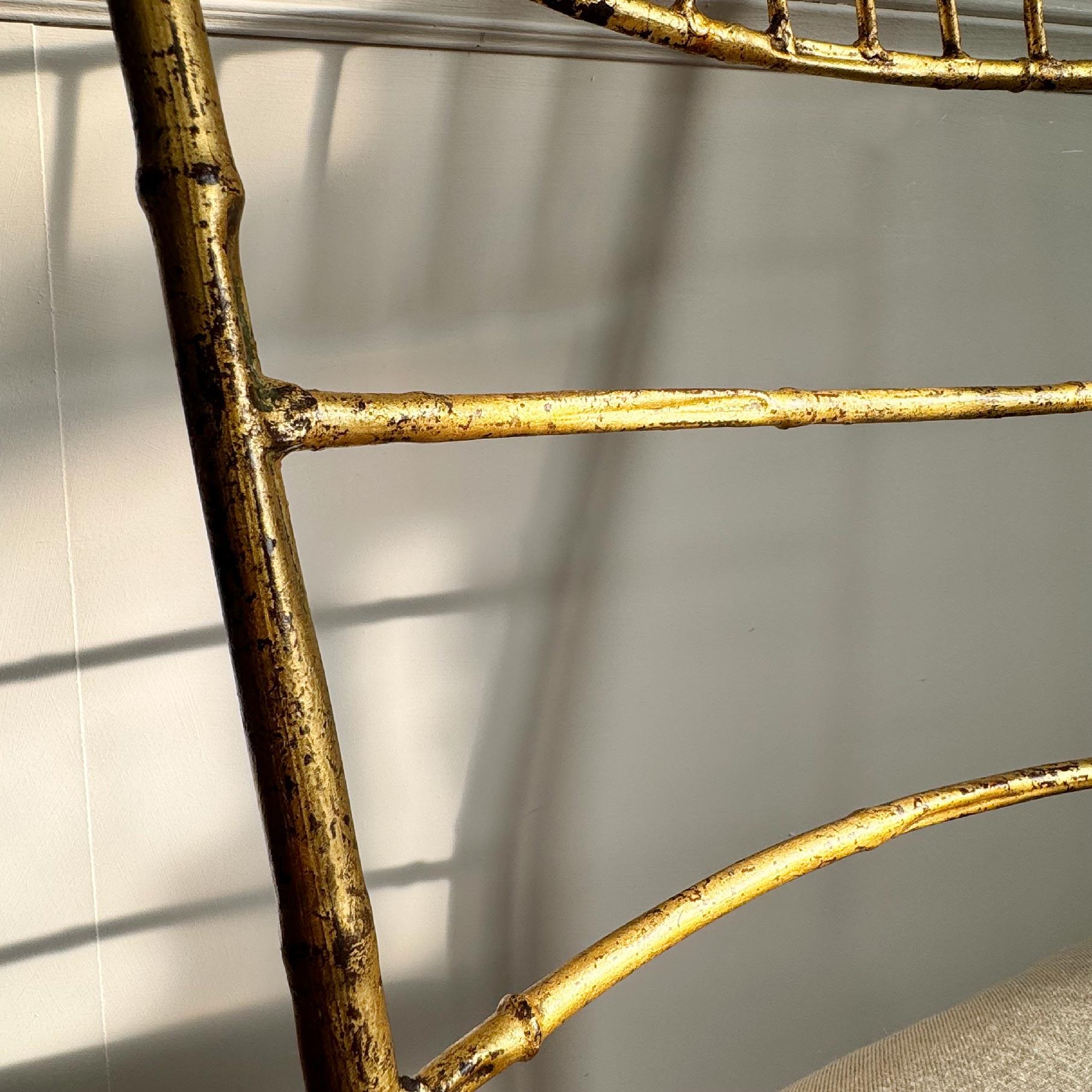 1950’s Italian Gilt Iron Faux Bamboo Chair For Sale 7