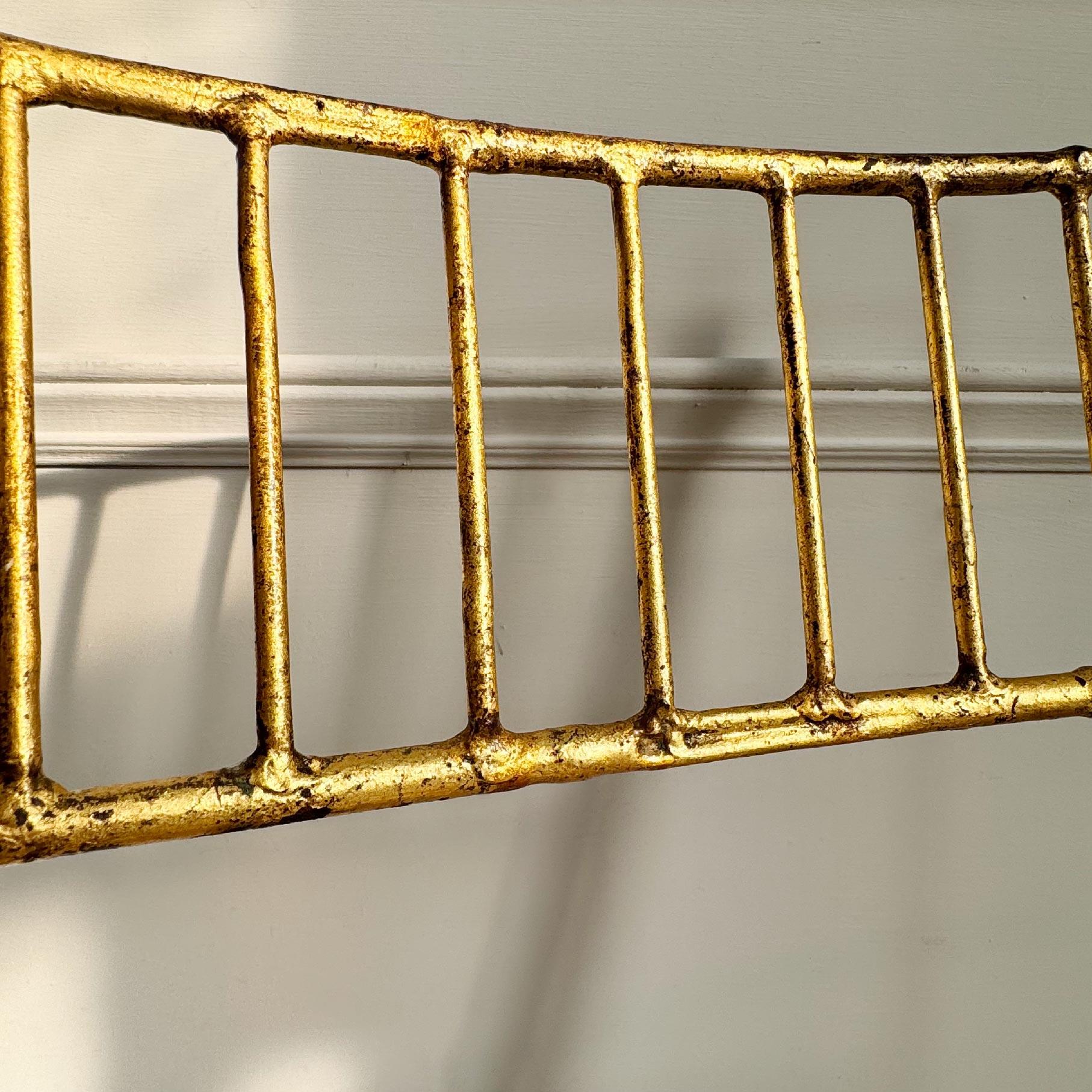 Regency 1950’s Italian Gilt Iron Faux Bamboo Chair For Sale