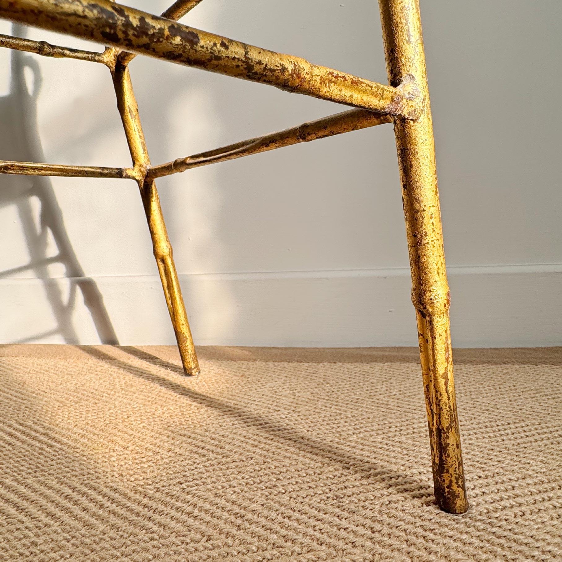 1950’s Italian Gilt Iron Faux Bamboo Chair For Sale 3