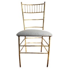 Vintage 1950’s Italian Gilt Iron Faux Bamboo Chair