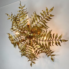 1950’s Italian Gilt Leaf Fern Ceiling Light