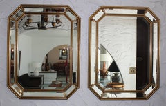 1950s Italian Gilt Octagonal Mirrors