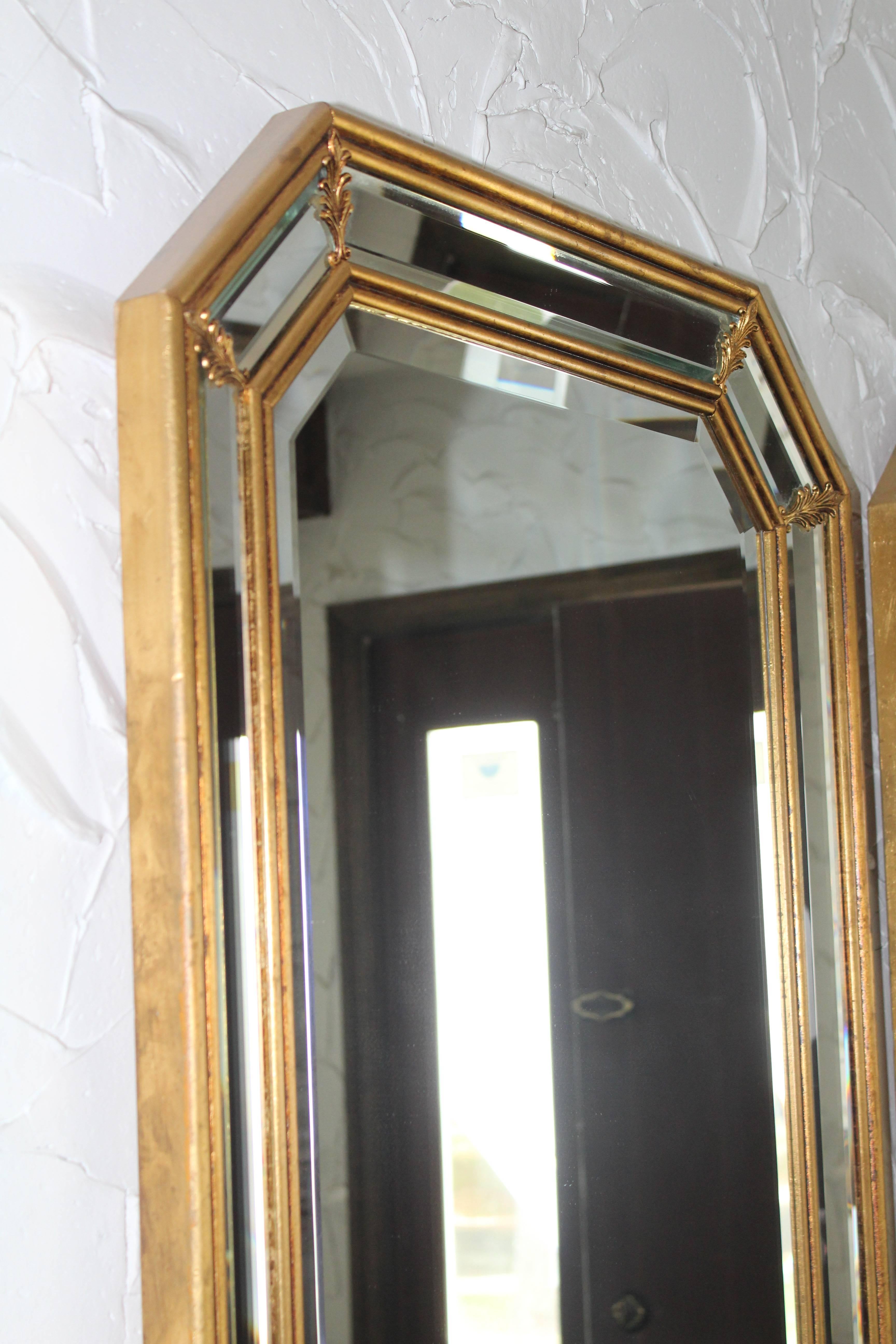 1950s Italian Gilt Octagonal Mirrors In Good Condition In New York, NY