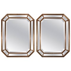 1950s Italian Gilt Octagonal Mirrors