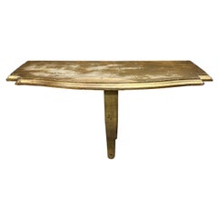 Console murale italienne en bois doré des années 1950 Feuille d'or et bronze Italie