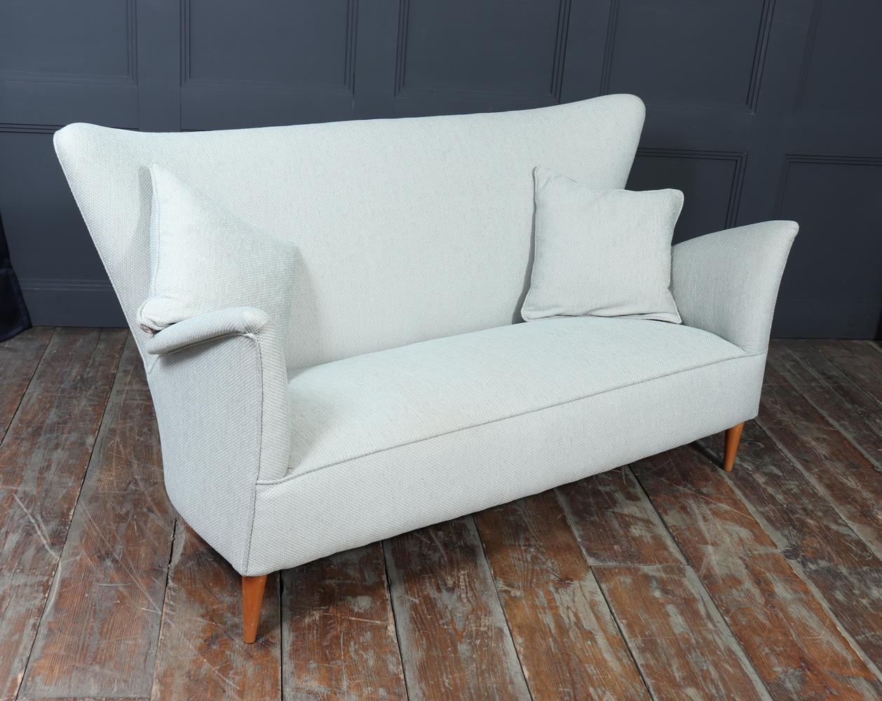 Sofá italiano Gio Ponti de los años 50 para el Hotel Bristol, Murano en venta 2