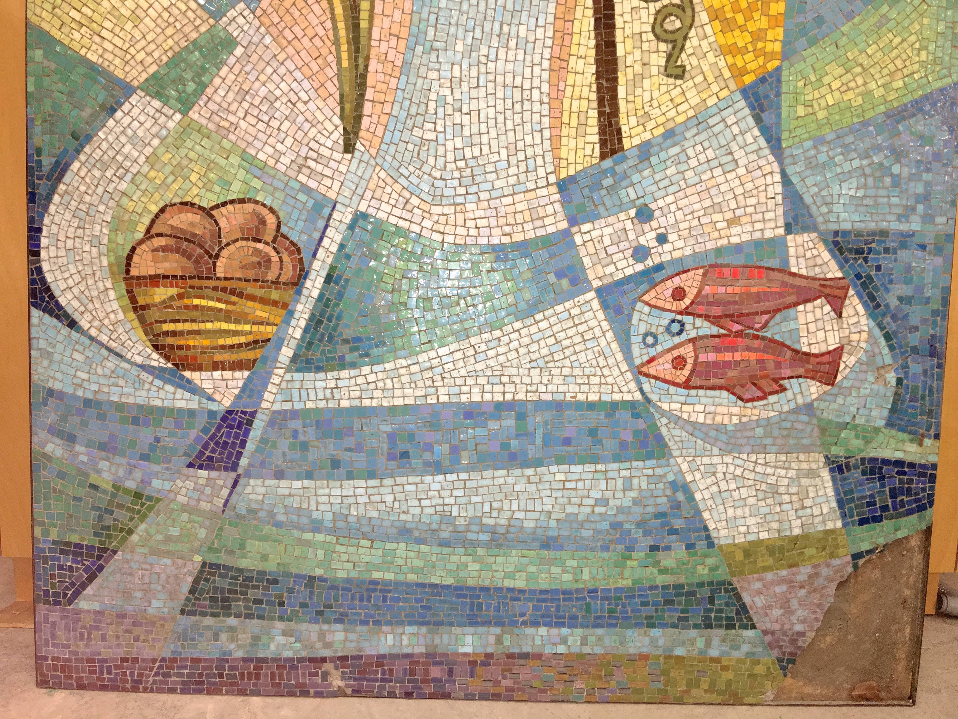 1950s Italian Glass Tile Mosaic Church Floor 1