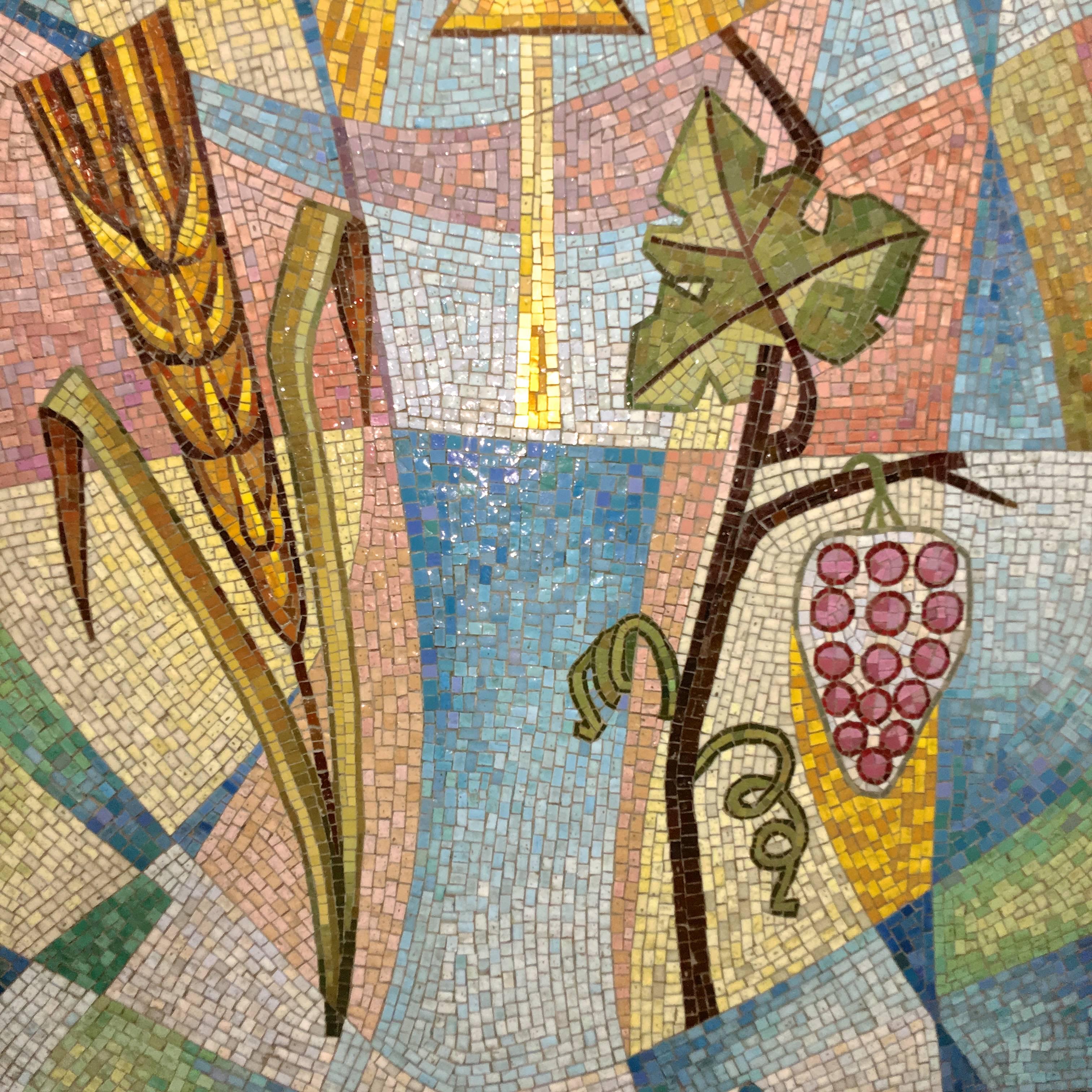 1950s Italian Glass Tile Mosaic Church Floor 7