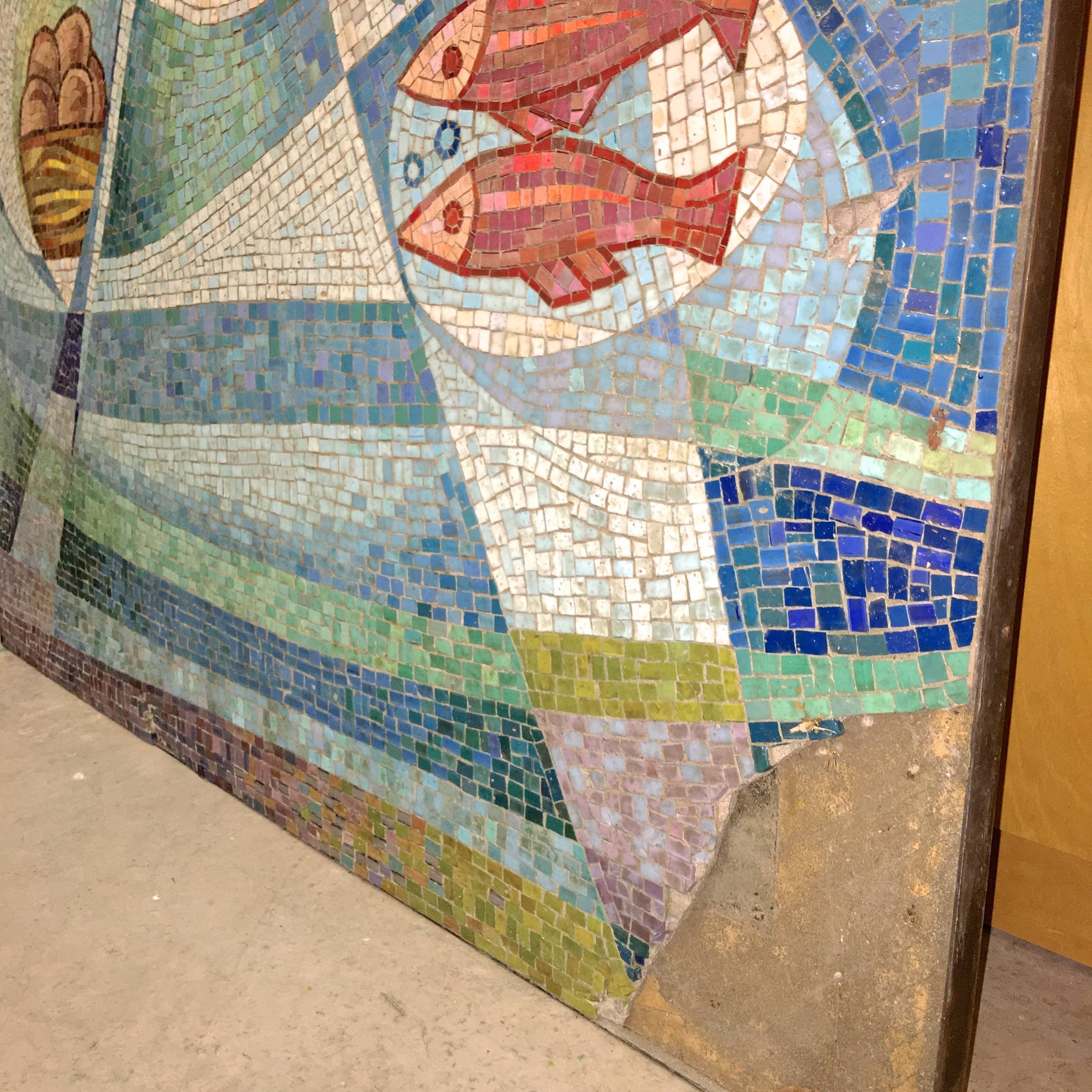 1950s Italian Glass Tile Mosaic Church Floor 11