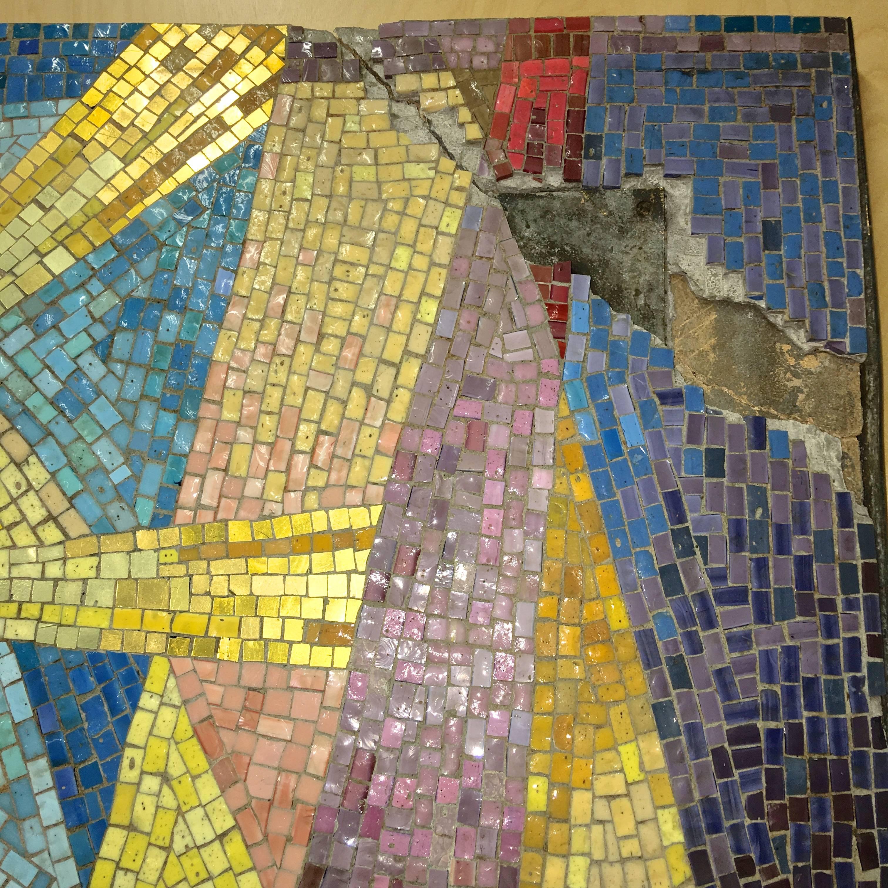1950s Italian Glass Tile Mosaic Church Floor In Good Condition In Hanover, MA