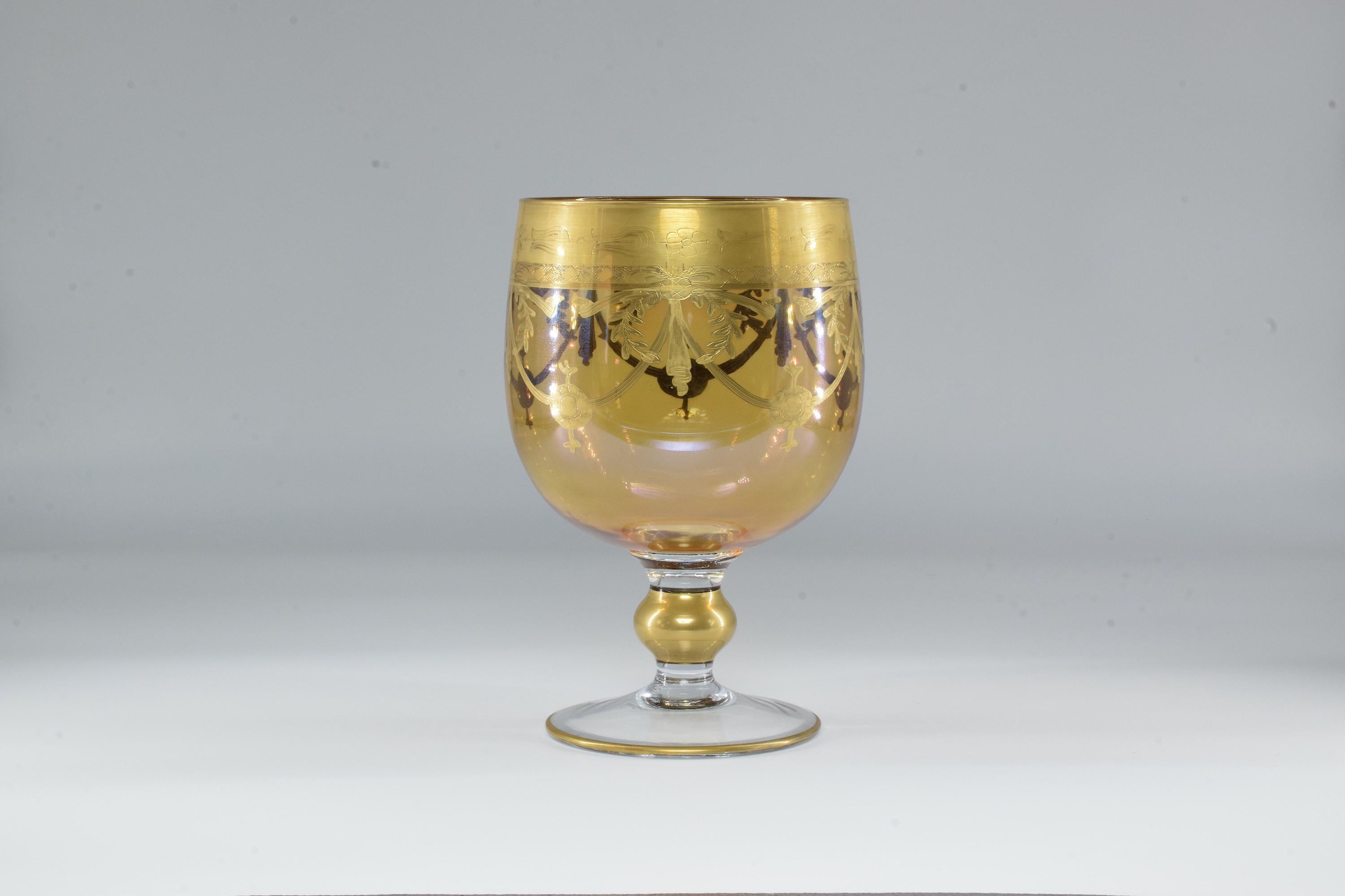 Hollywood Regency 1950s Italian Gold-Plated Decorative Cup For Sale