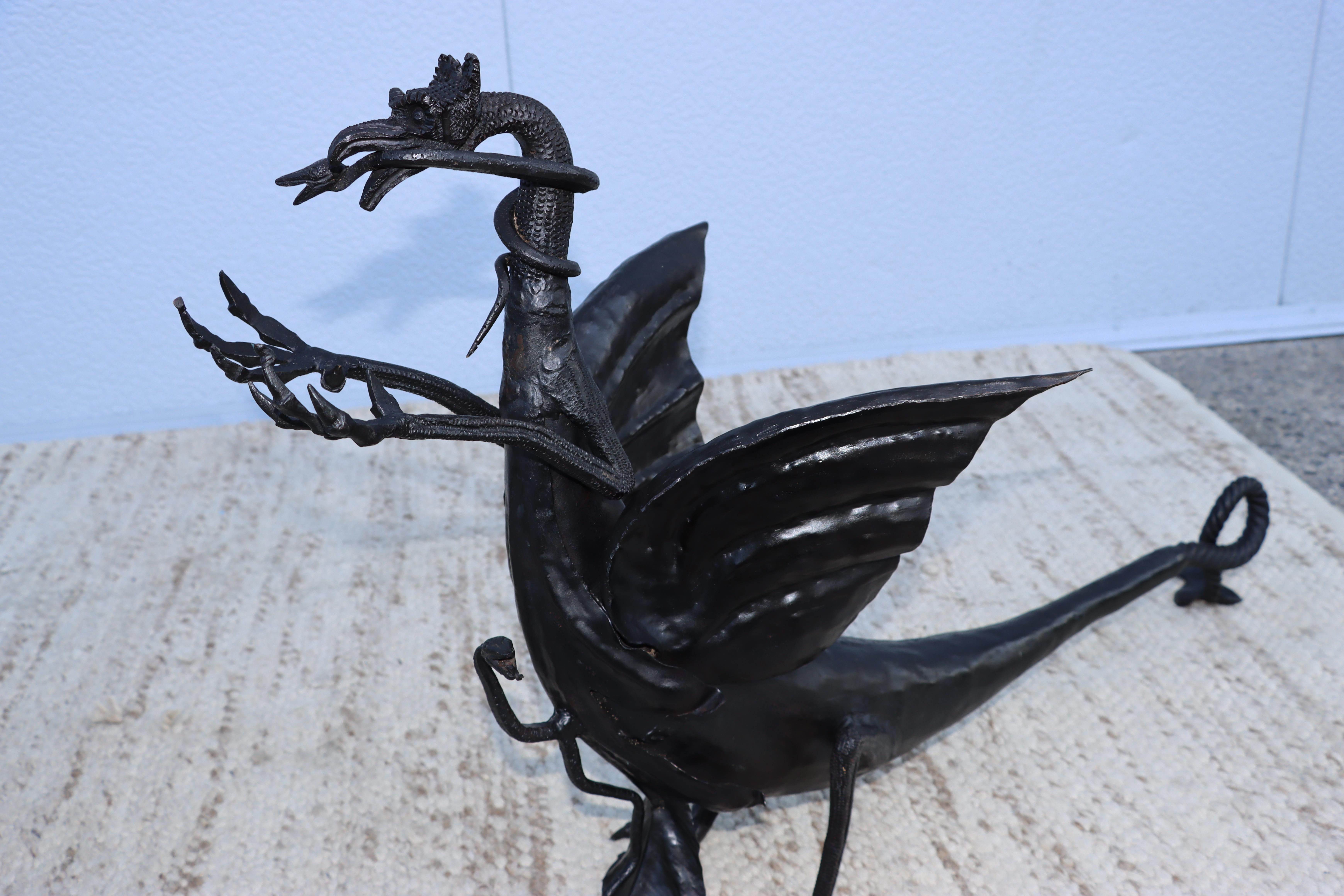 1950's Italian Gothic Dragon Andirons For Sale 7