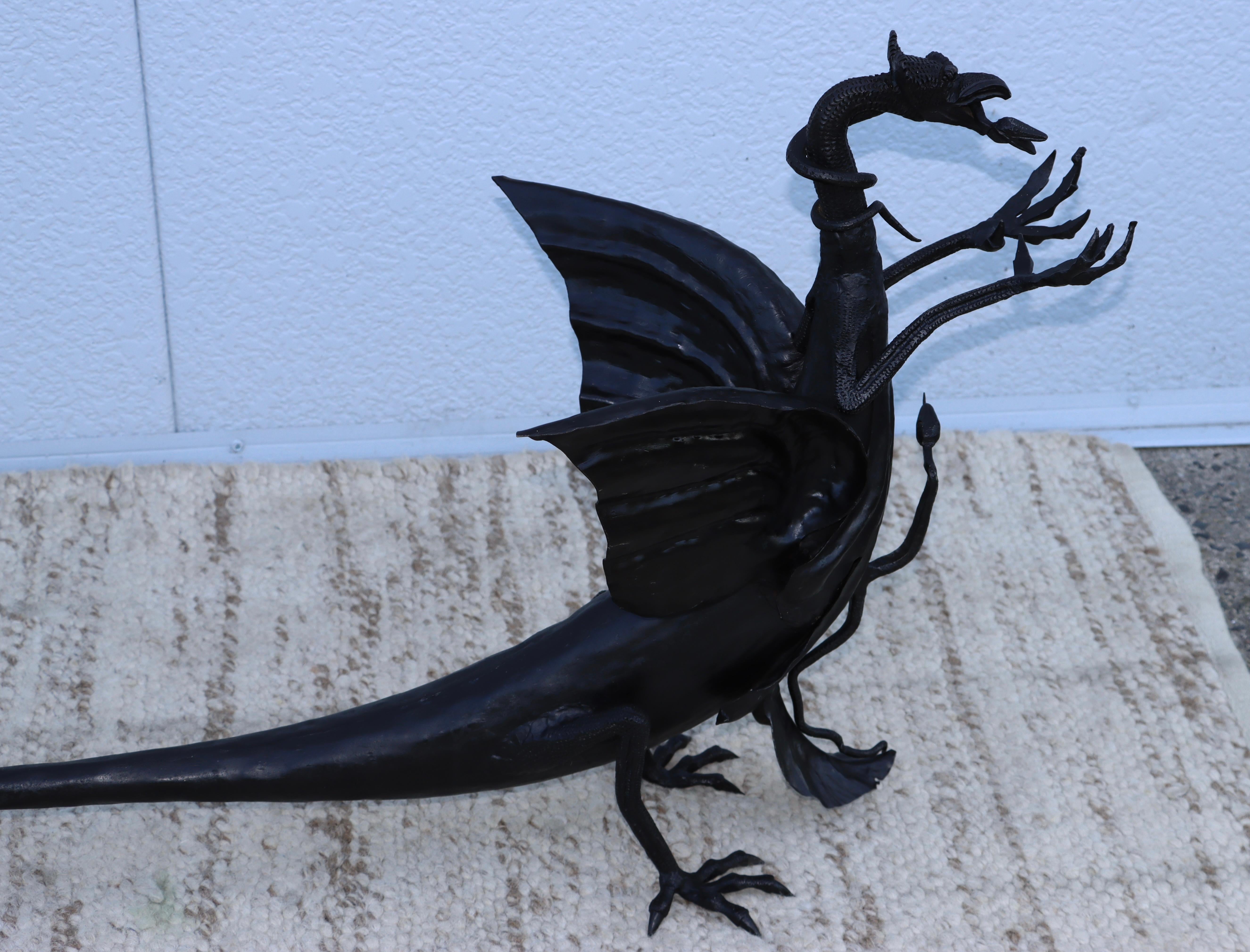 1950's Italian Gothic Dragon Andirons For Sale 12