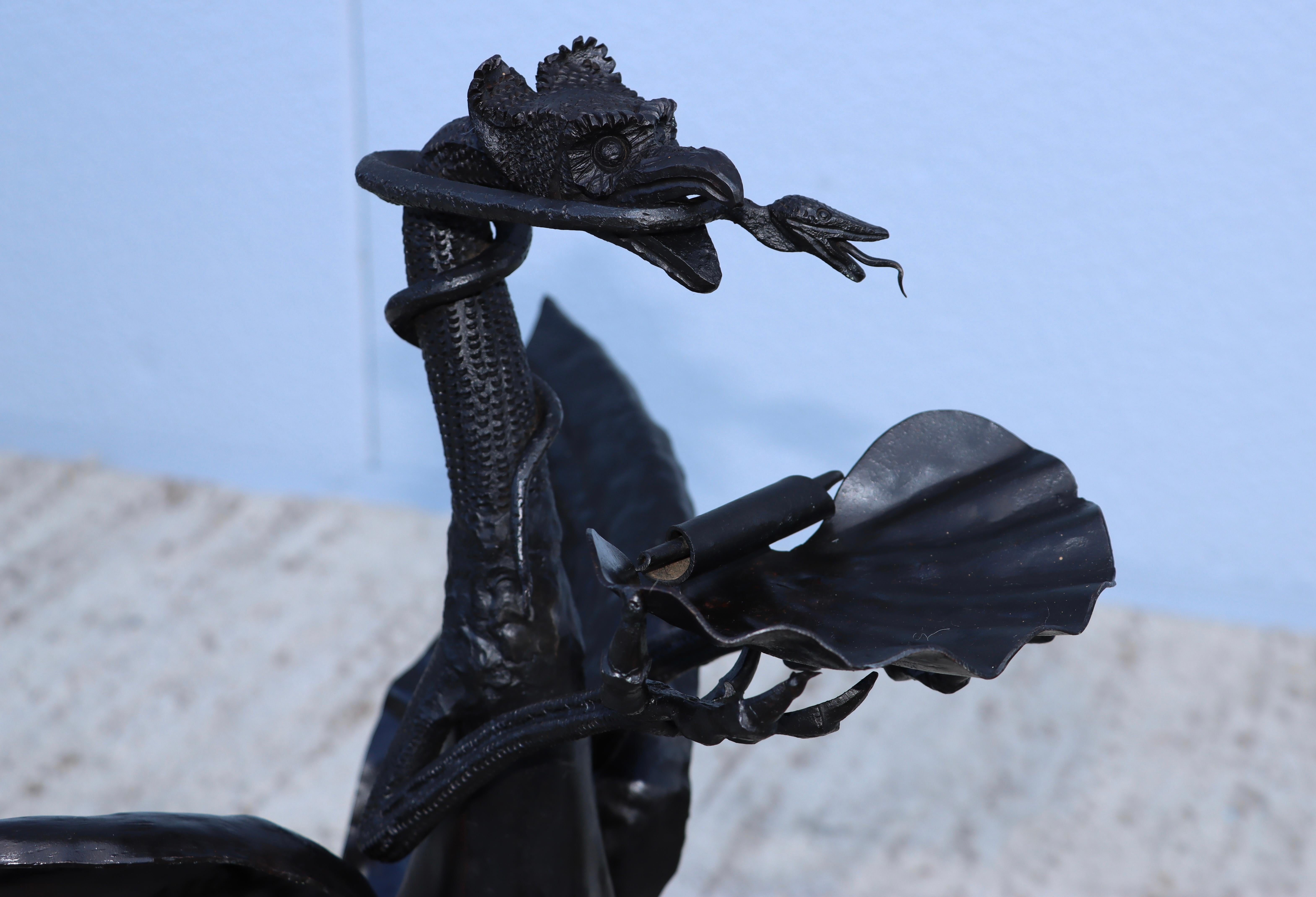 1950's Italian Gothic Dragon Andirons For Sale 3