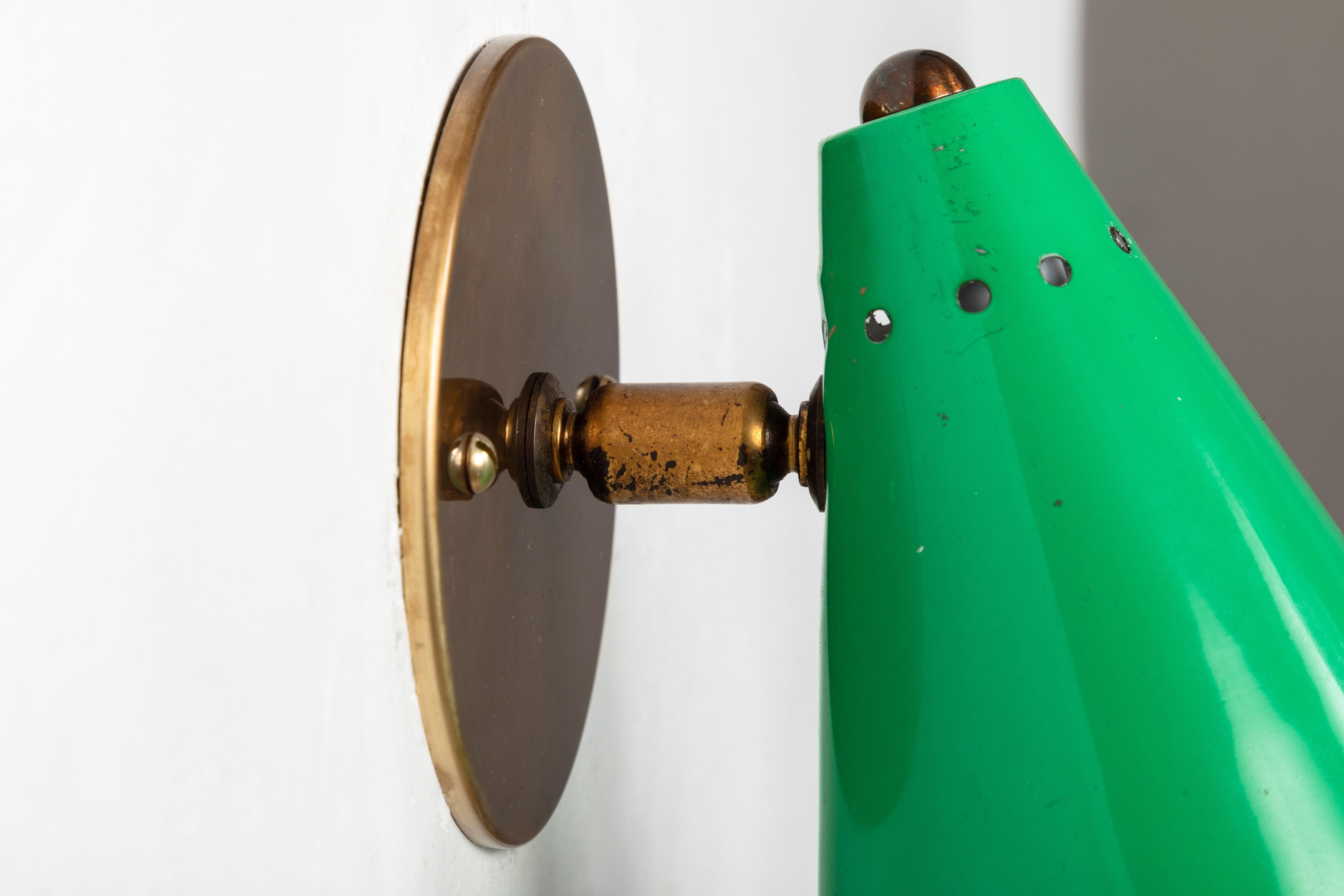 1950s Italian Green Cone Sconce in the Manner of Arteluce 2