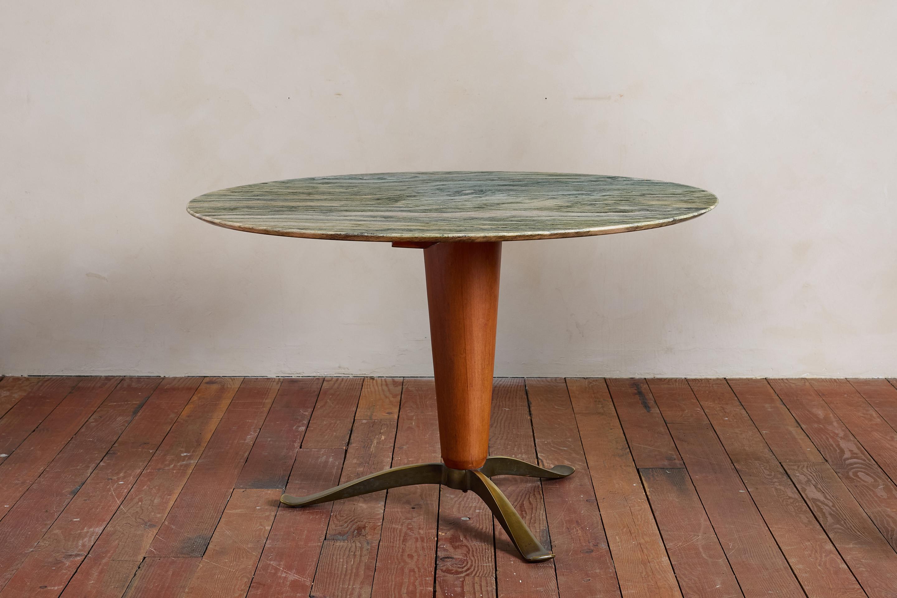 Mesa central de mármol verde italiano de los años 50 Italiano en venta