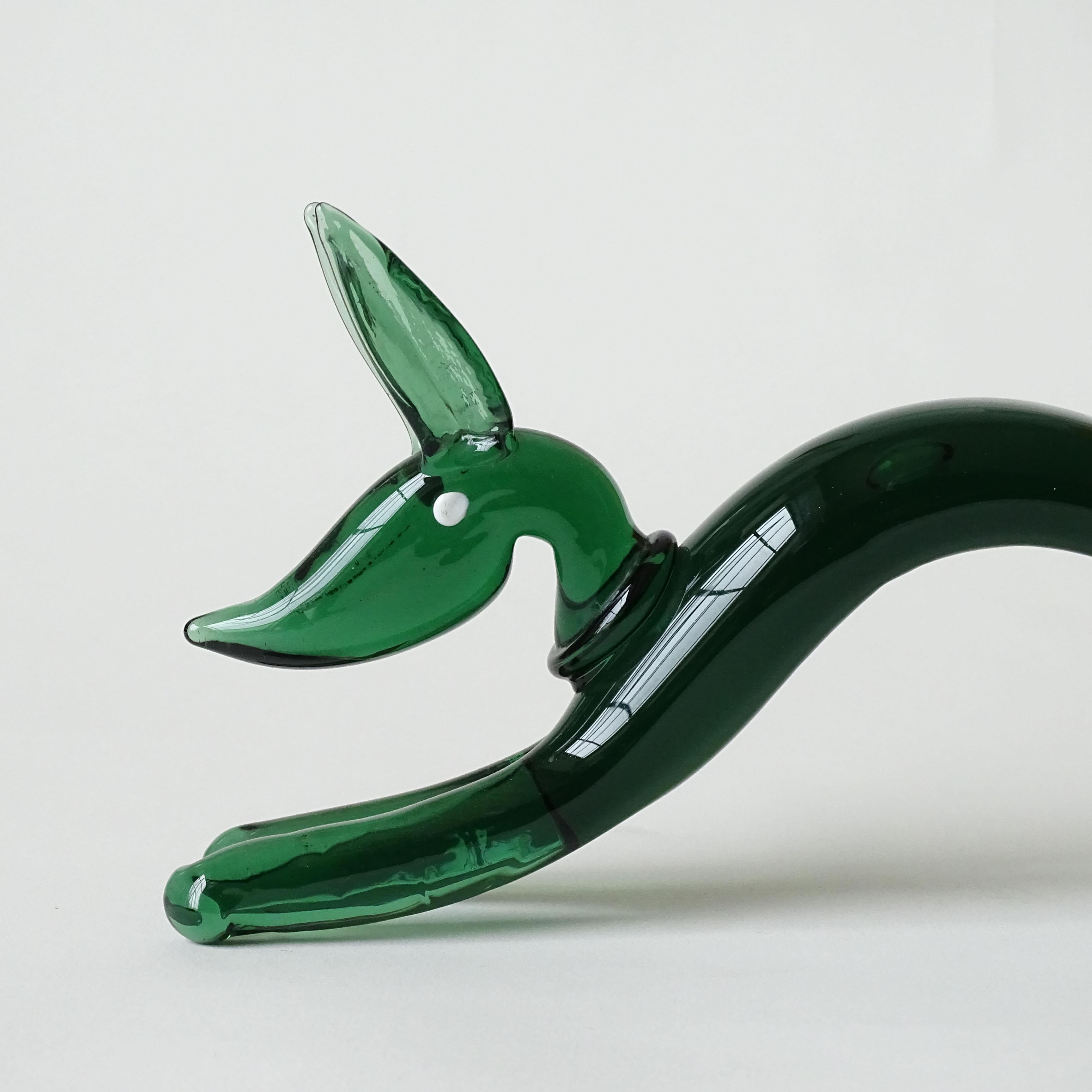 1950s Italian Green Murano Glass Dog In Good Condition In Milan, IT