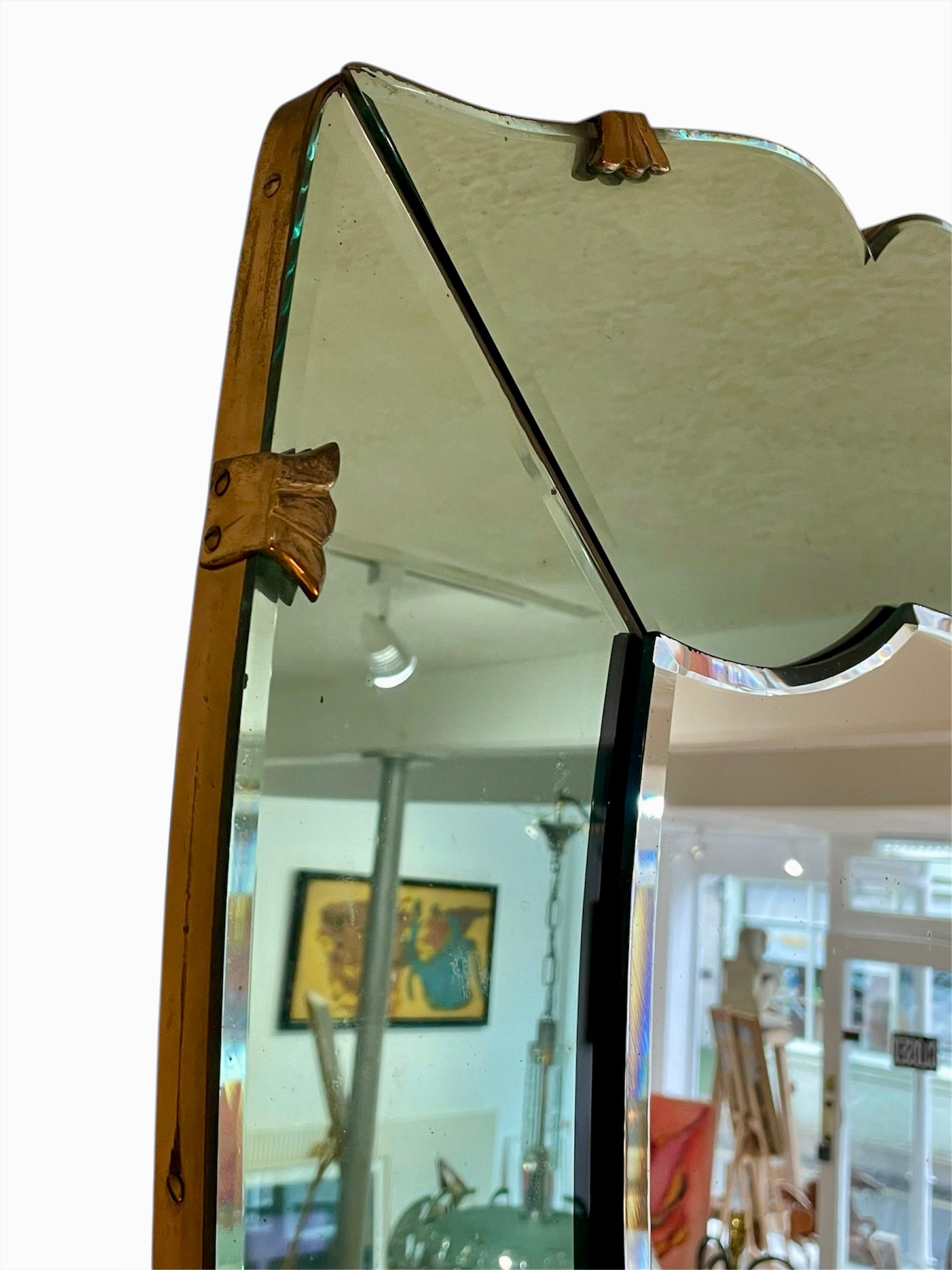 1950s Italian green surround mirror In Good Condition For Sale In Oxford, GB