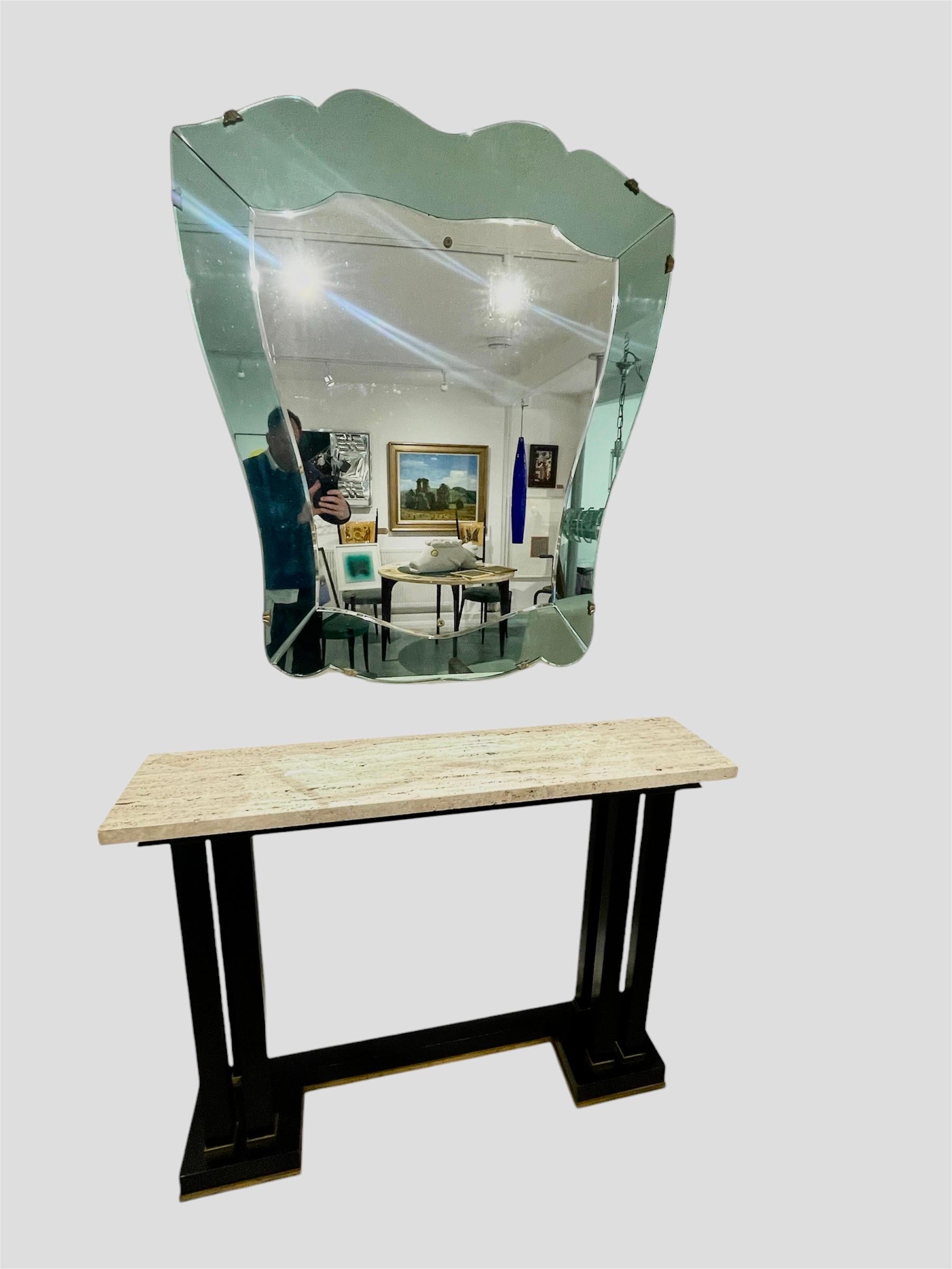20th Century 1950s Italian green surround mirror For Sale